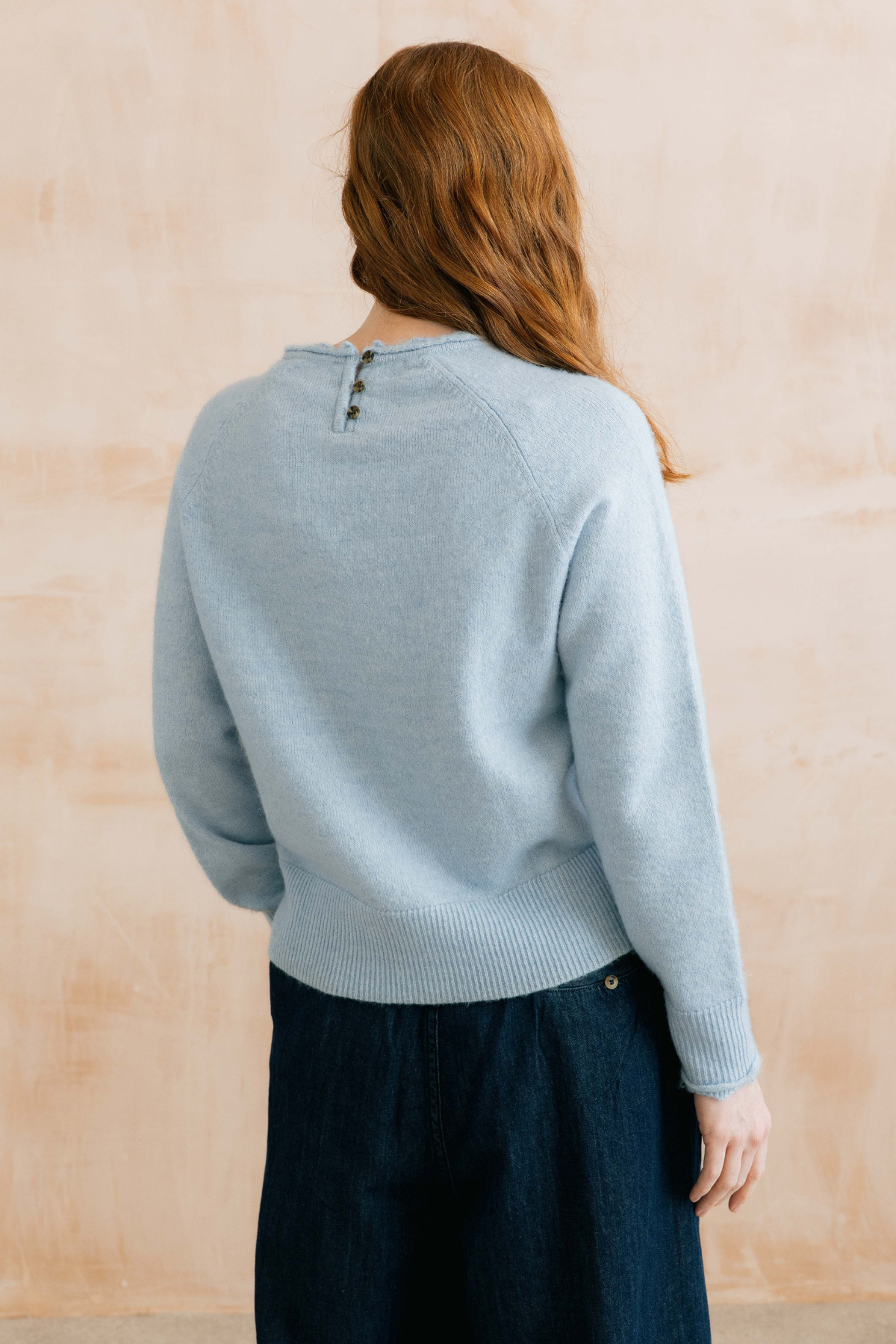 Elodie Jumper Scallop Knit - Powder Blue