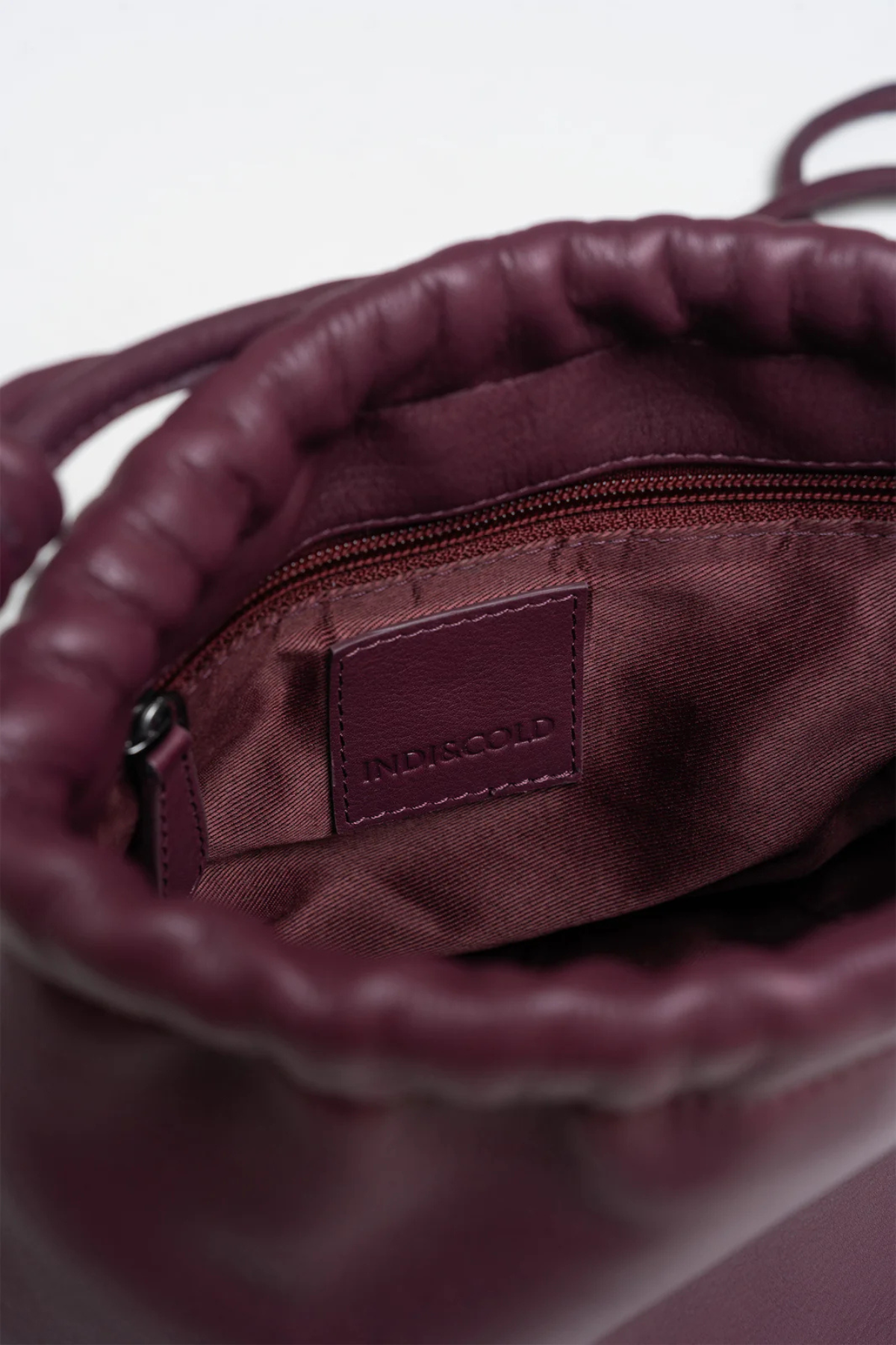 Gathered Leather Shoulder Bag