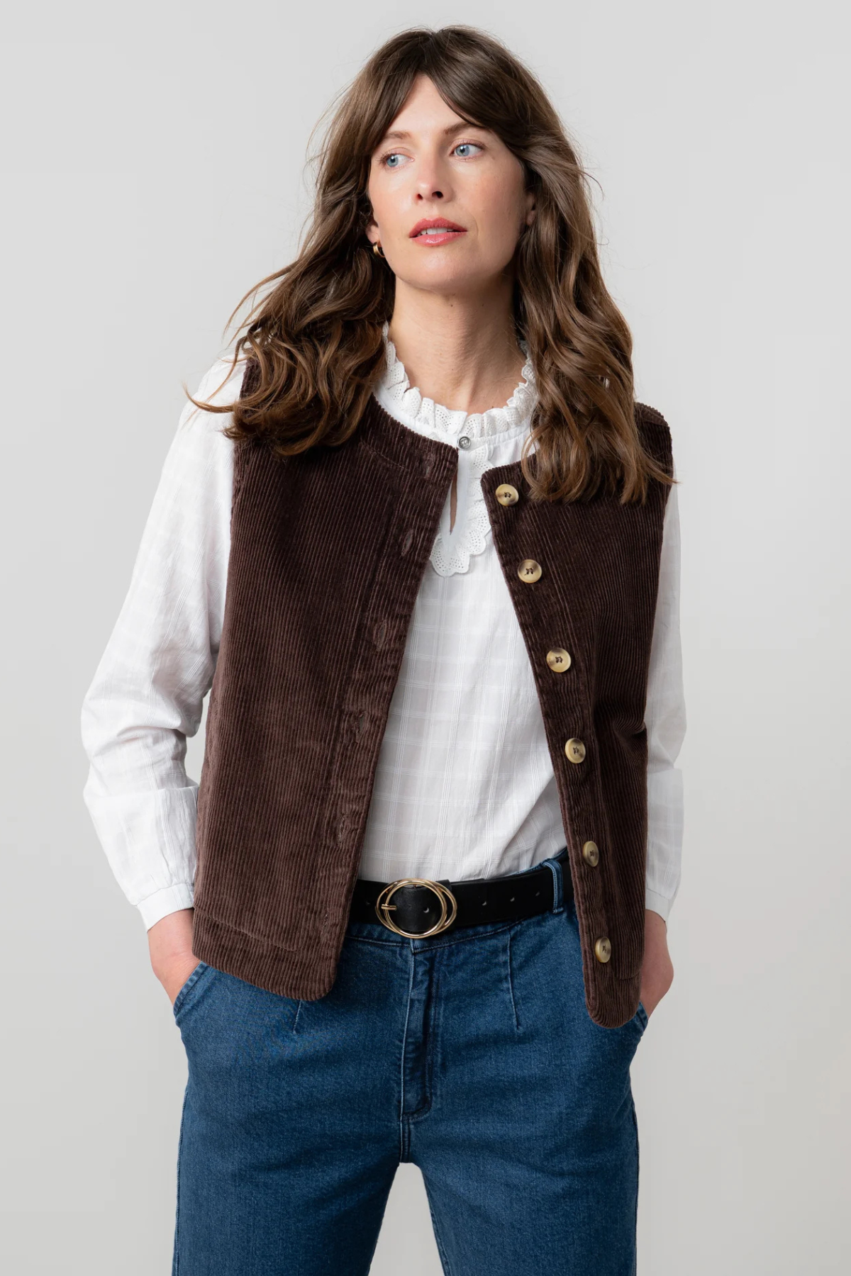 Chocolate Cord Gilet