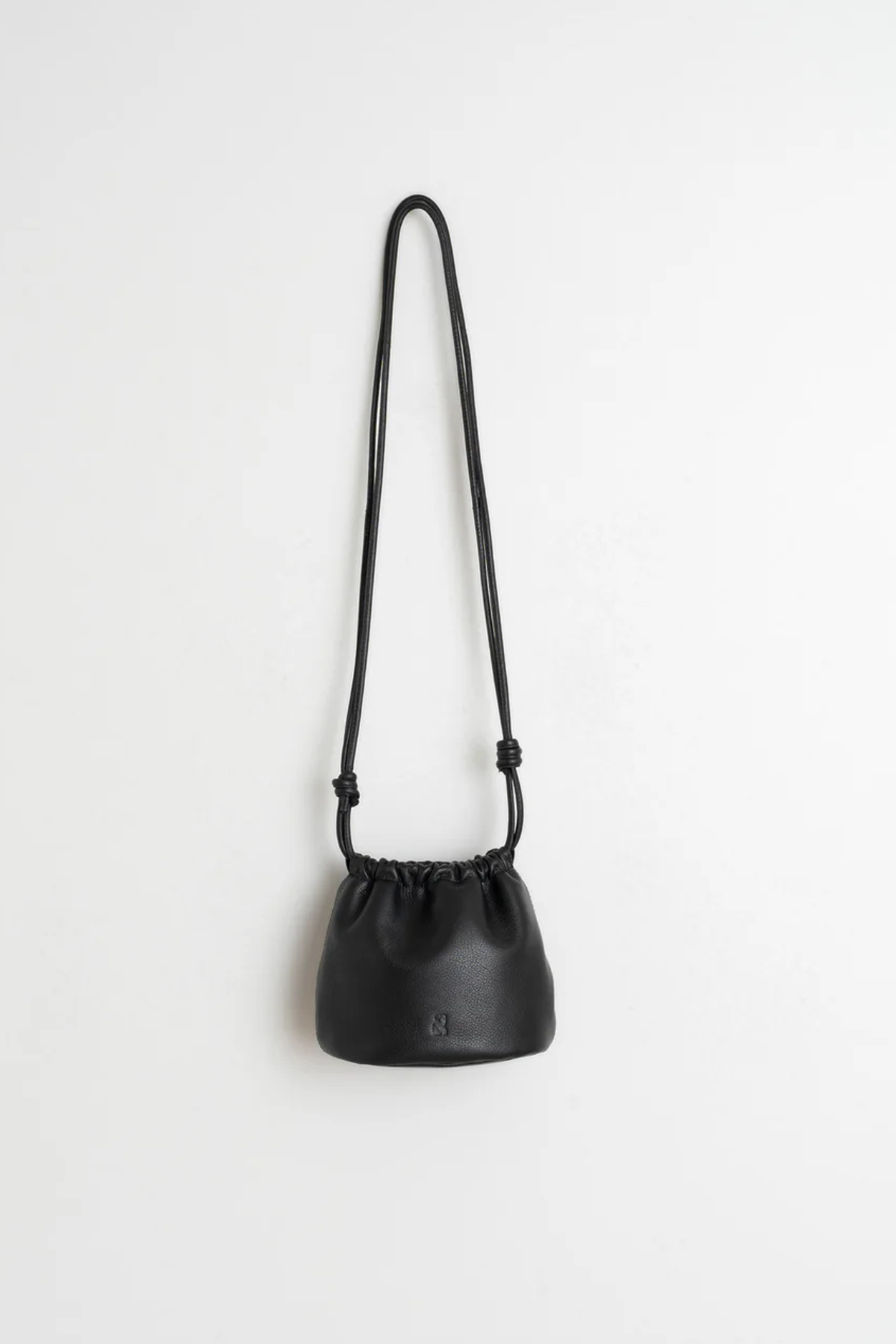 Gathered Leather Shoulder Bag