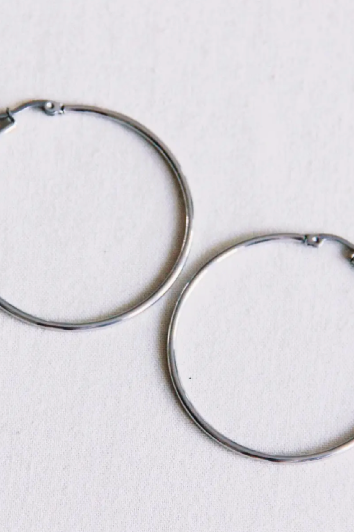 Bazou Stainless Steel Hoop Earrings - Large