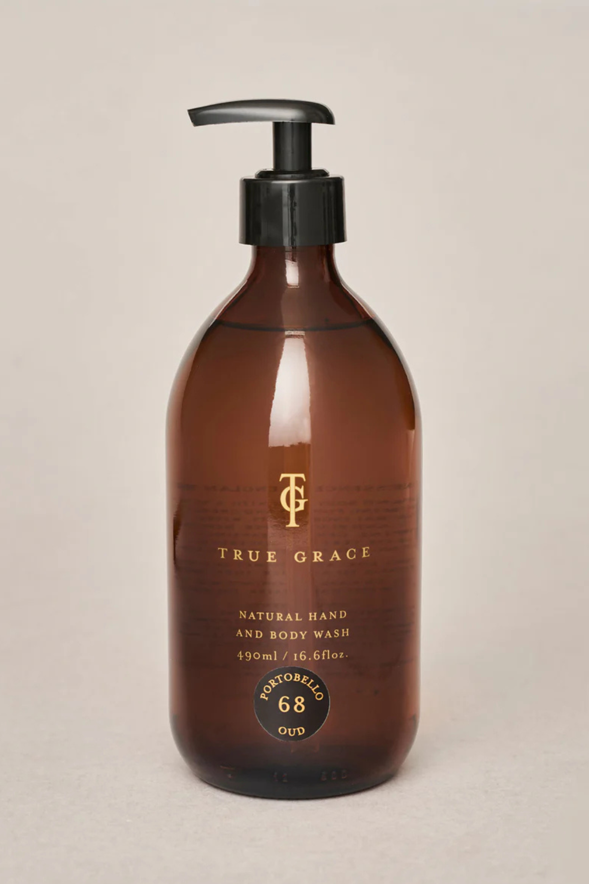 Natural Hand & Body Wash -Portobello Oud - 490ml true grace