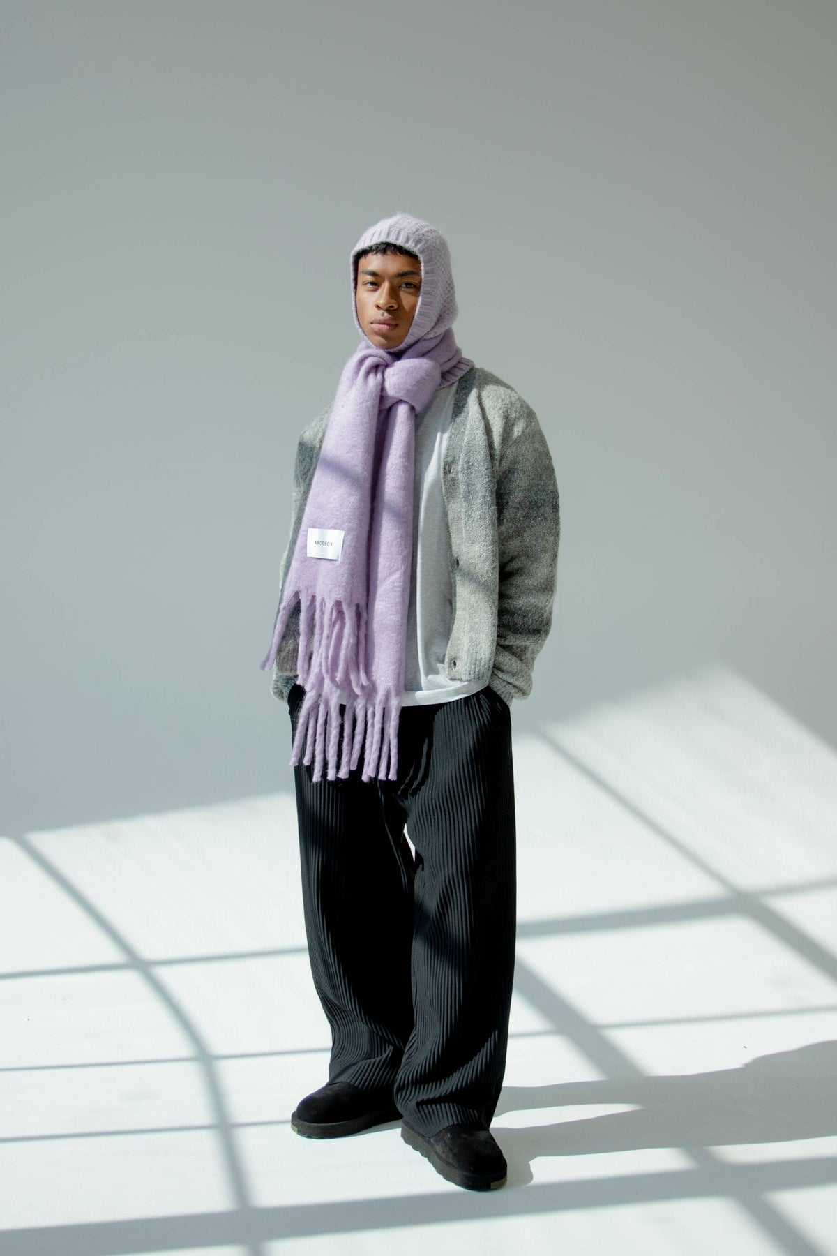 The Alpaca Balaclava Fitted Hood - Lilac