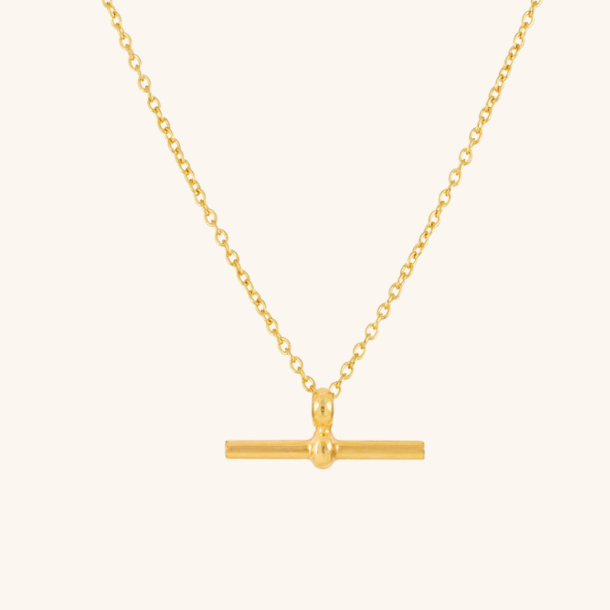 Gold T-bar Necklace