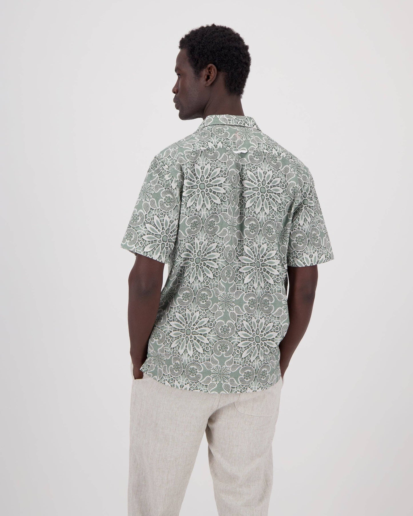 Japanese Tile Collared Shirt 
