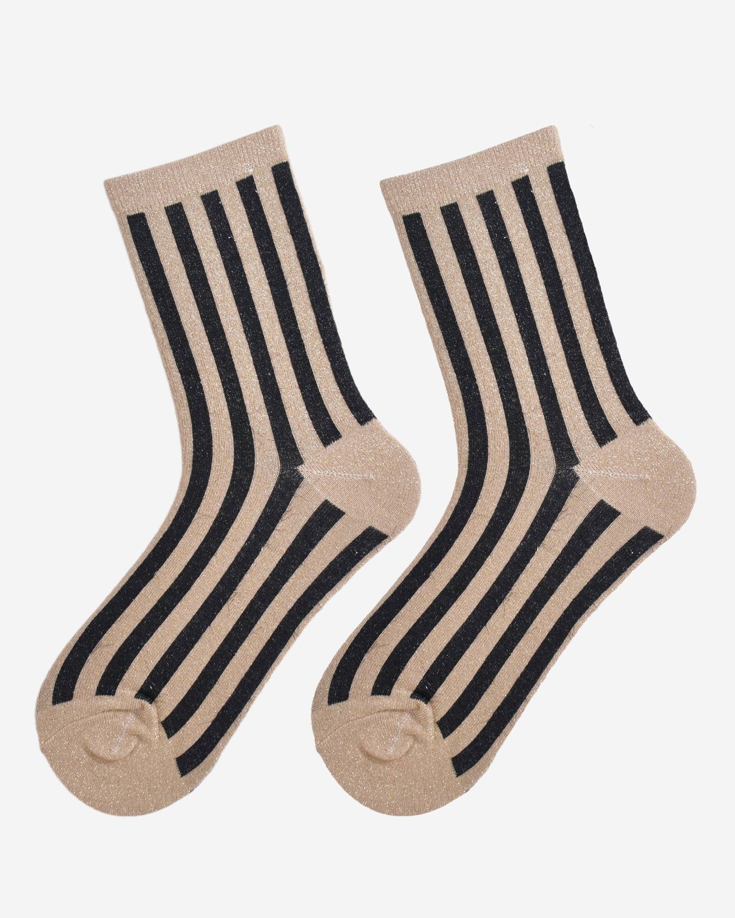 Gold and Black Striped Glitter Socks 