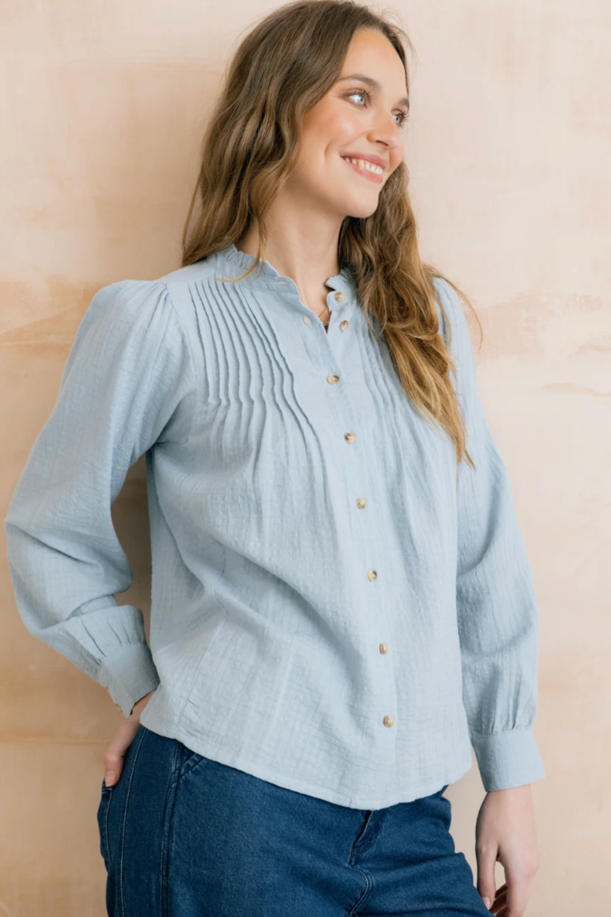 Flora Blouse Plain Check
