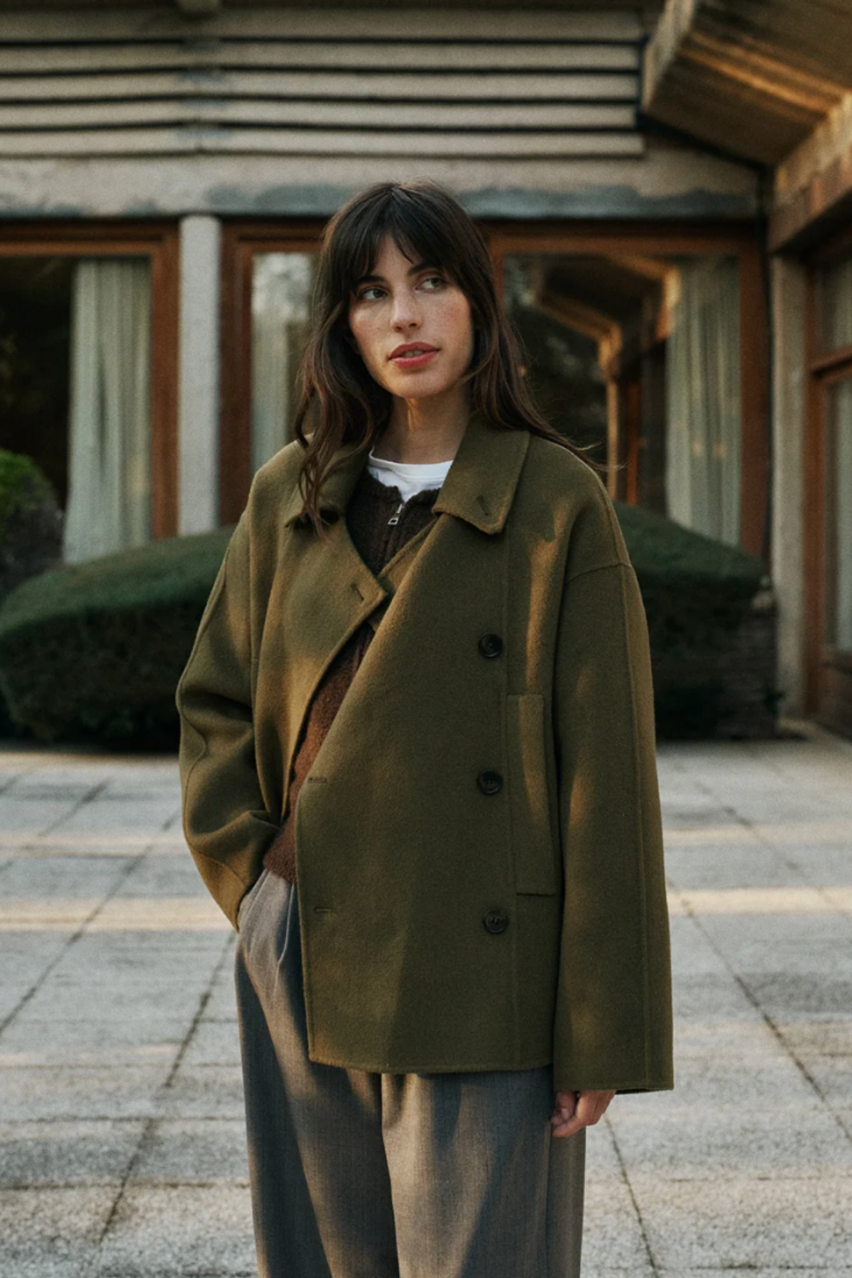Double-Breasted Wool Coat