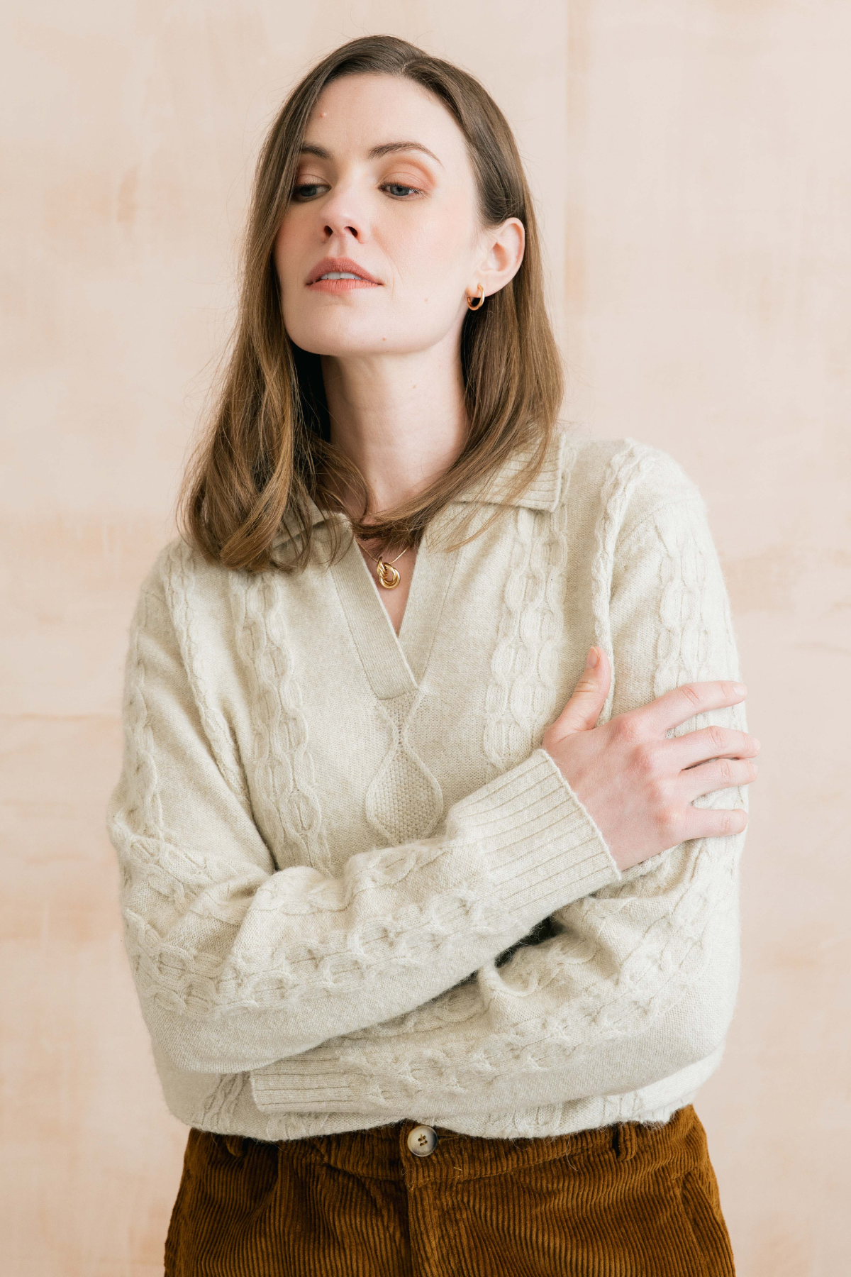 Studio Jumper Cable Knit - Oatmeal