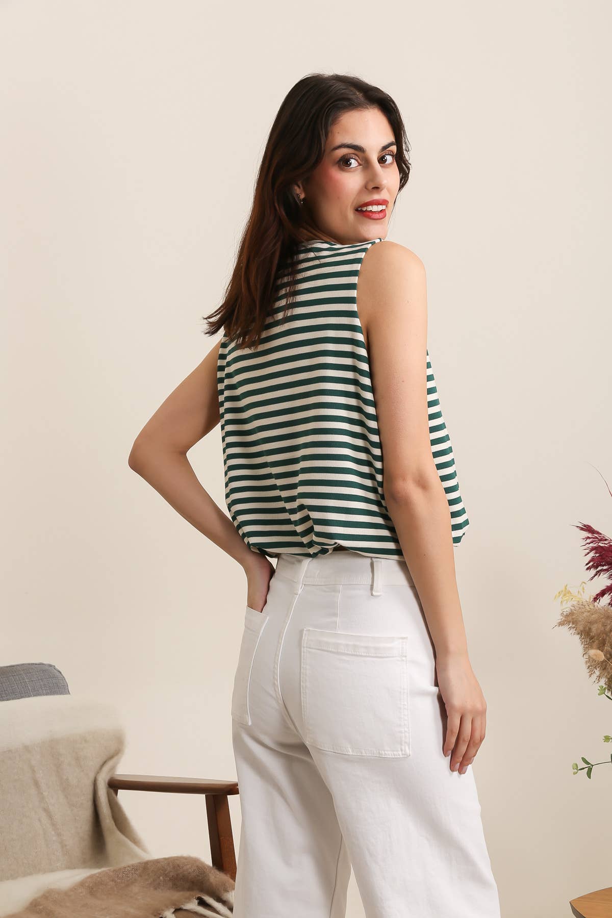 Striped Sleeveless T-Shirt