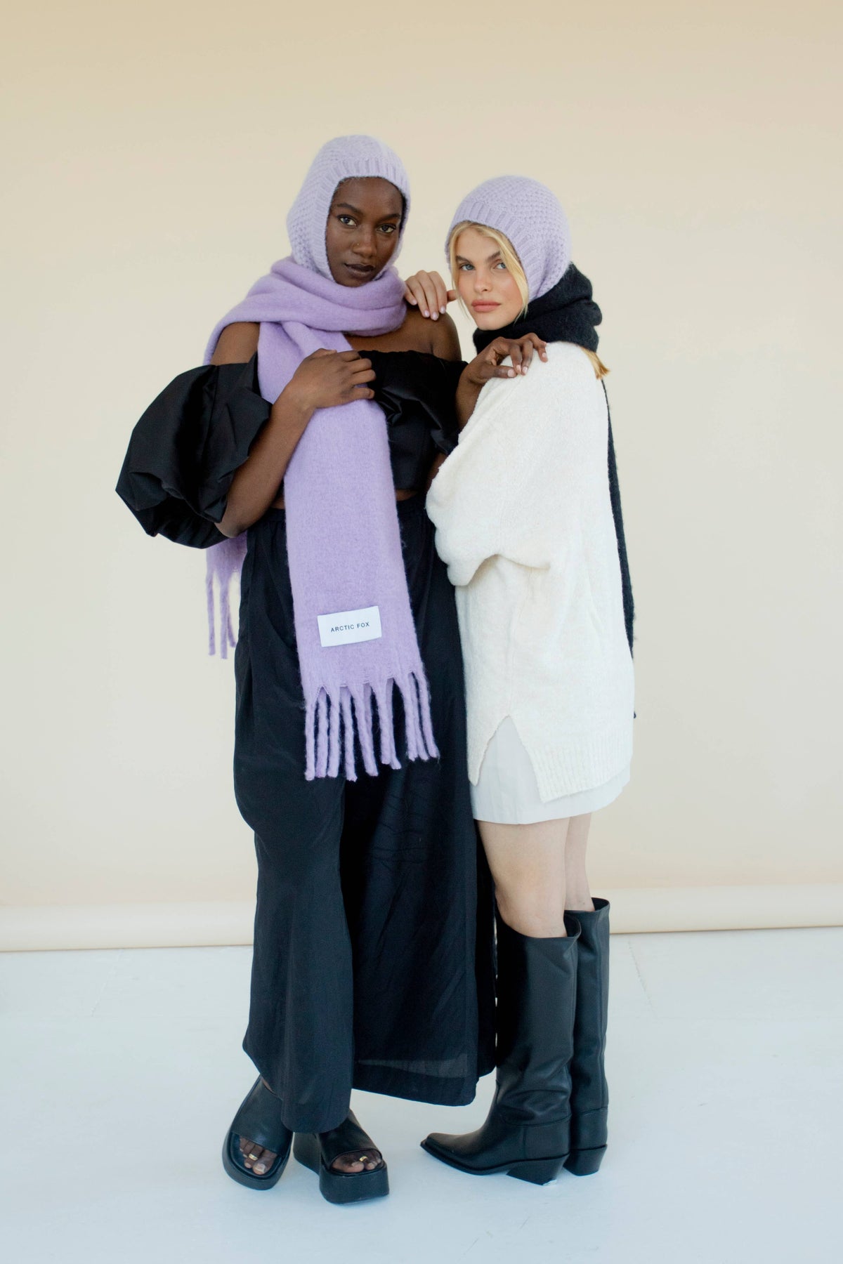 The Alpaca Balaclava Fitted Hood - Lilac