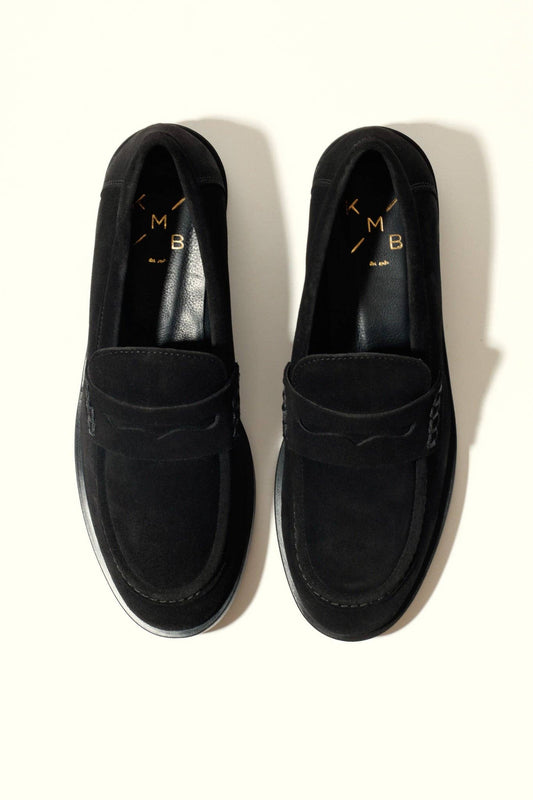EMILIA BLACK – Suede Penny Loafers