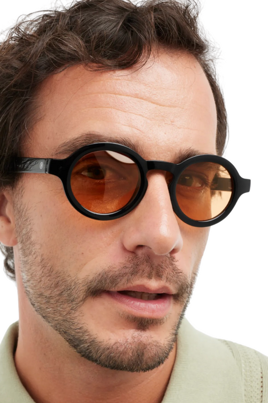 Charles Black Sunglasses - Orange Lens