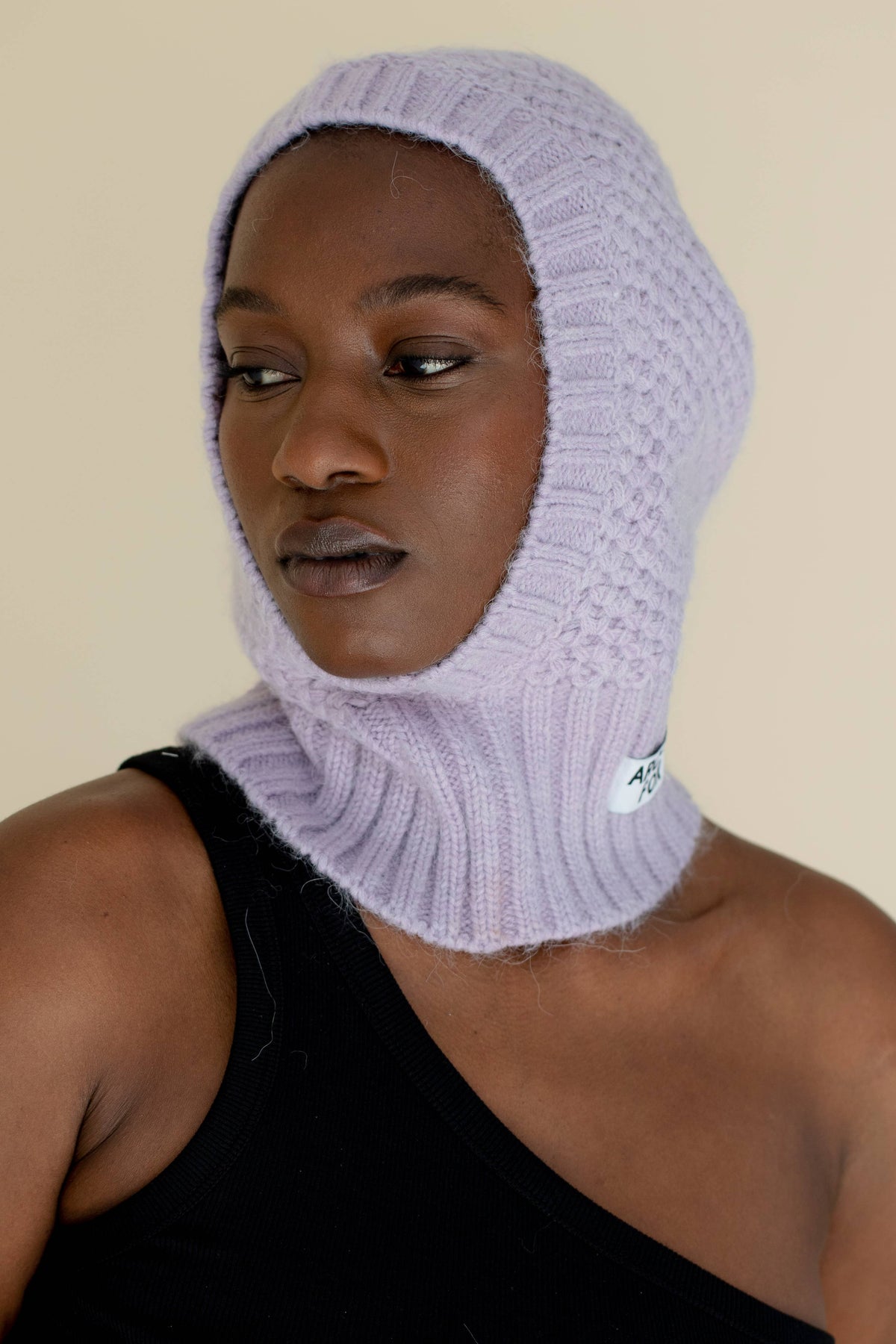 The Alpaca Balaclava Fitted Hood - Lilac