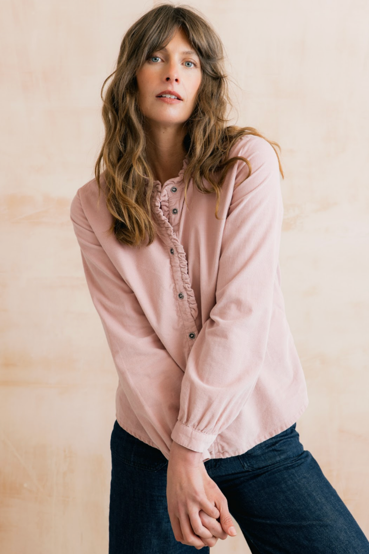 Rachel Frill Blouse Plain Pincord