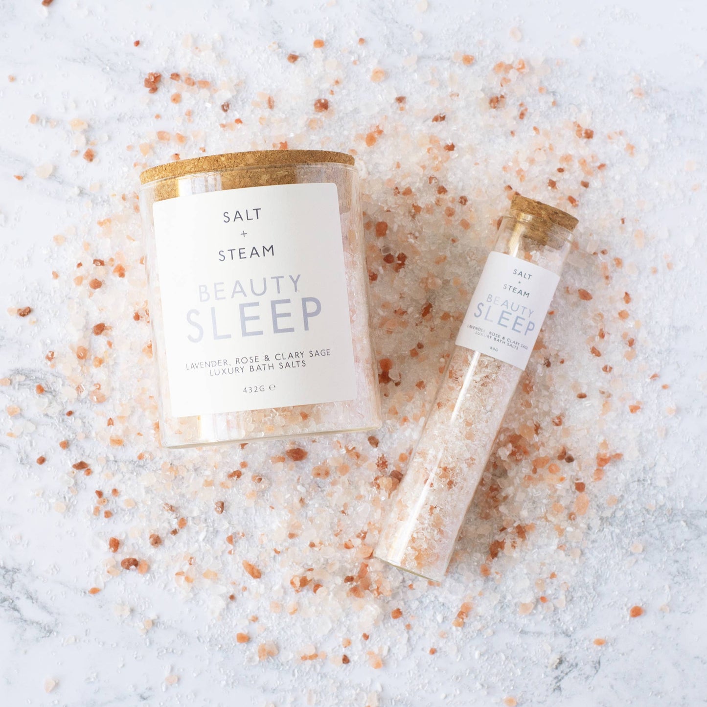 Beauty Sleep - Lavender & Rose Bath Salts Jar and Tube