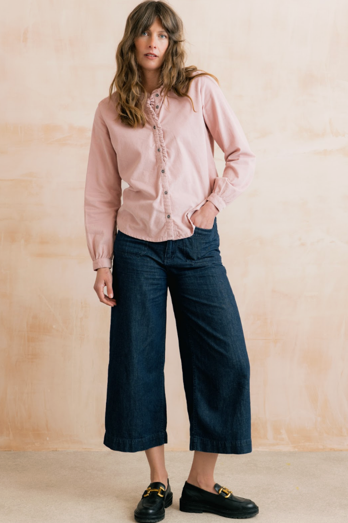 Rachel Frill Blouse Plain Pincord