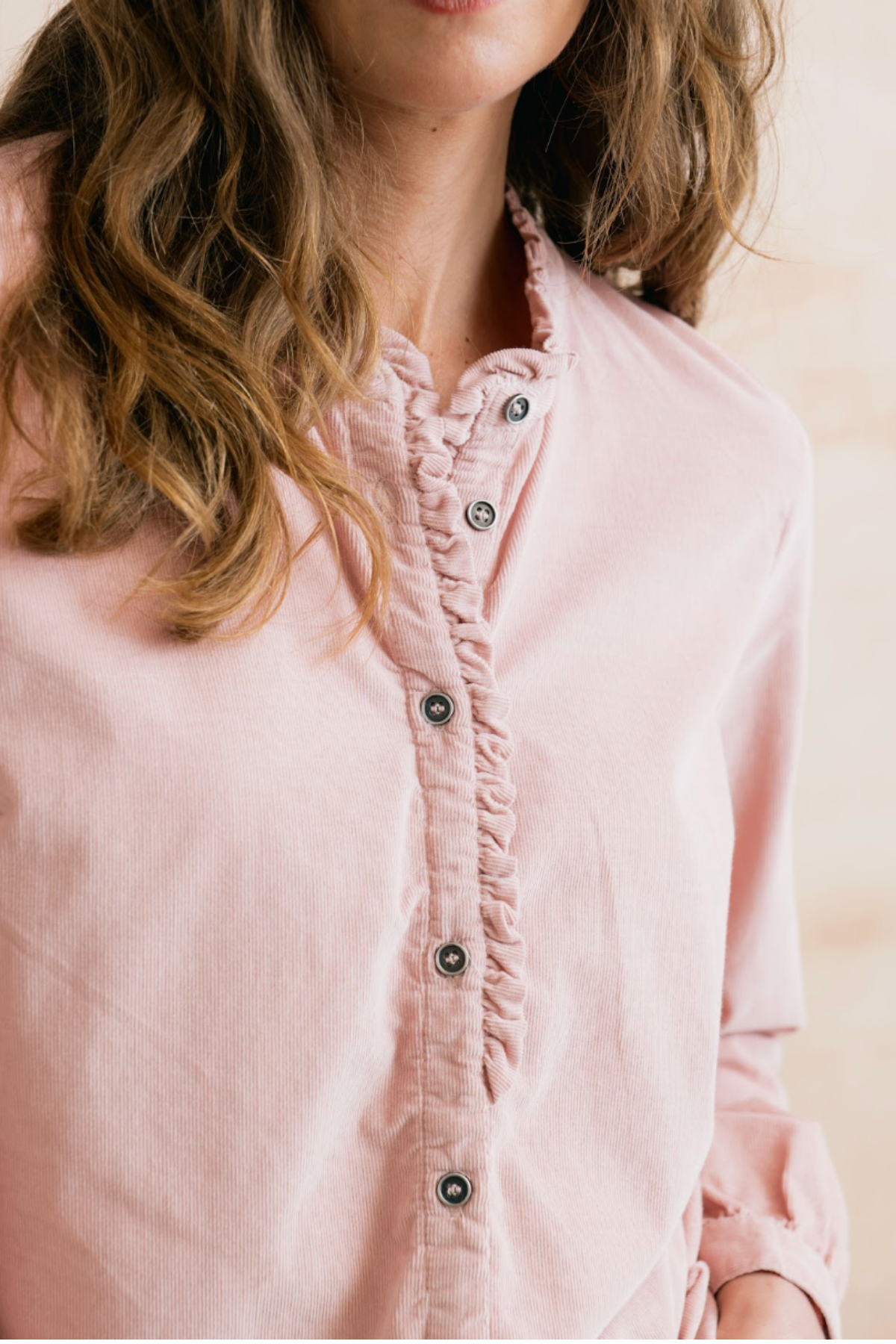 Rachel Frill Blouse Plain Pincord