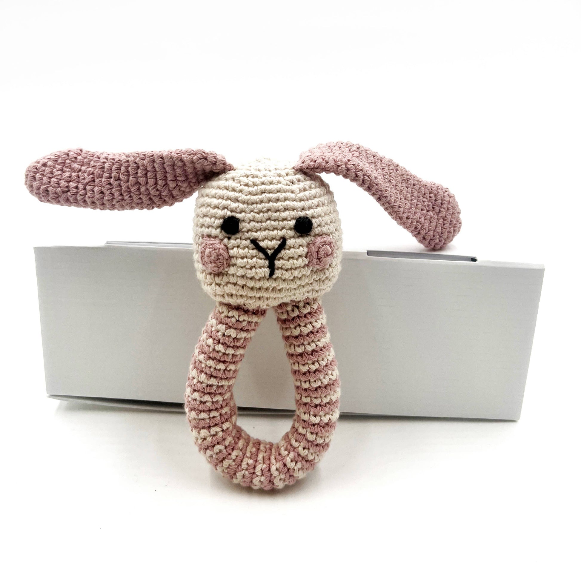 Baby Bunny Rattle Dusky Pink