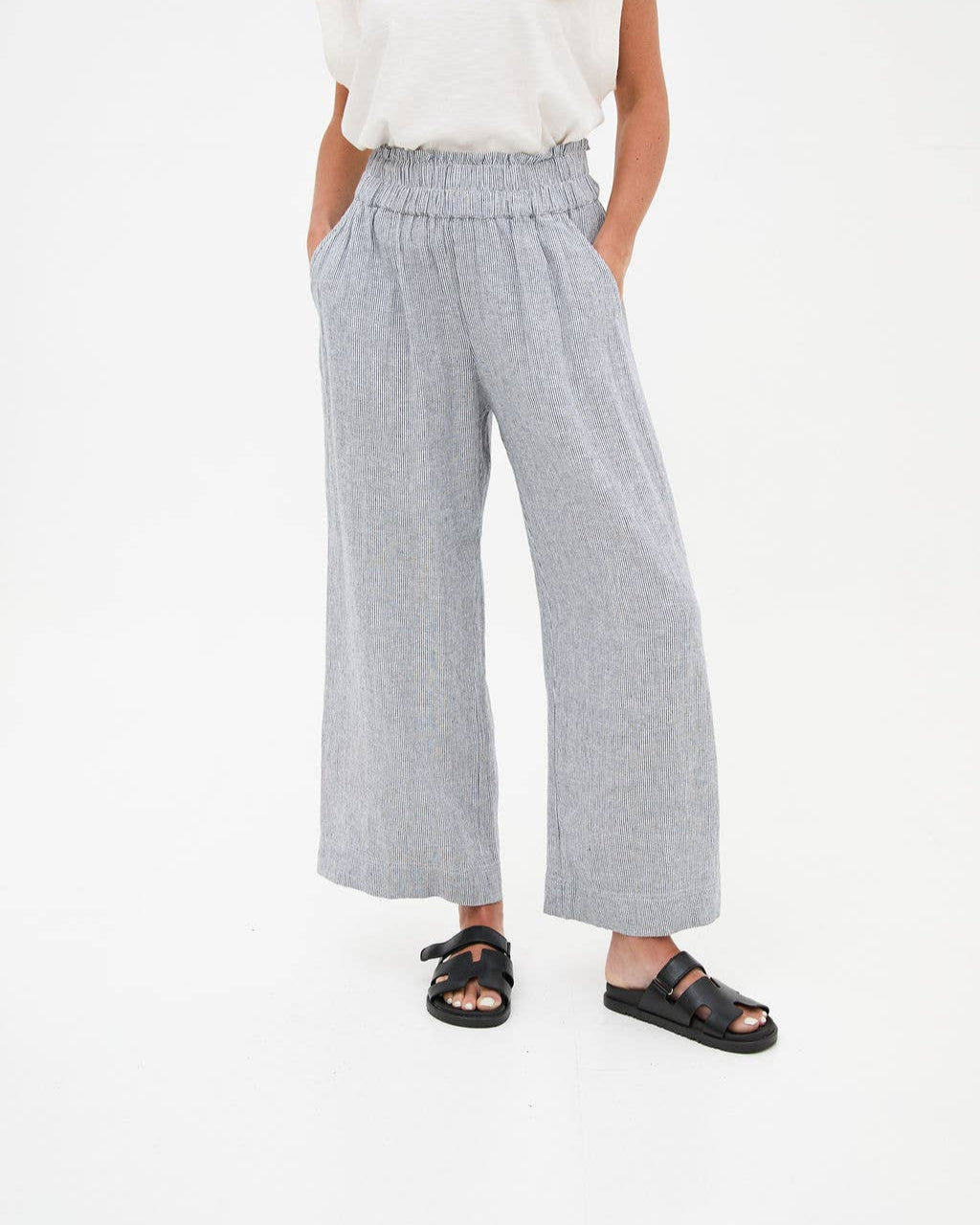 Ria Stripe Linen Culottes