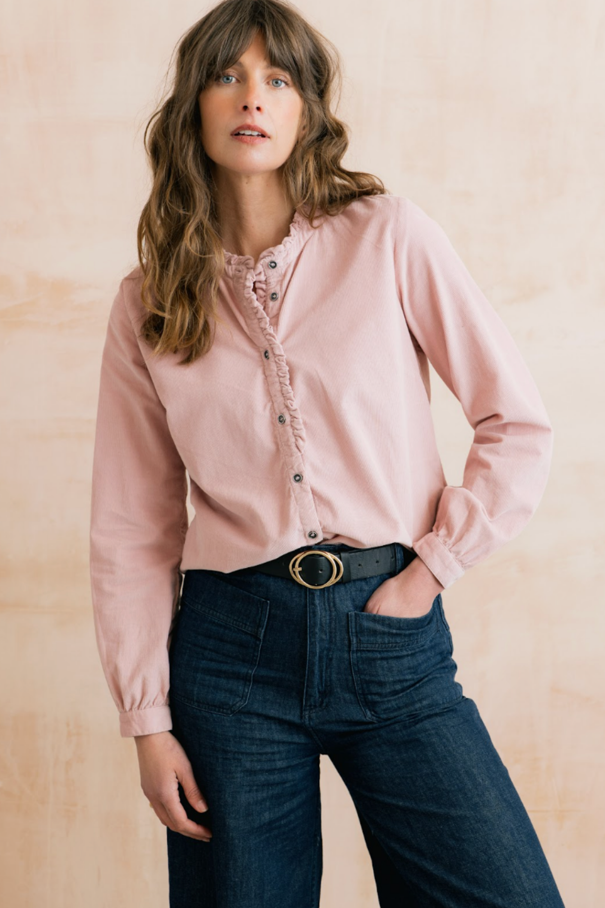 Rachel Frill Blouse Plain Pincord