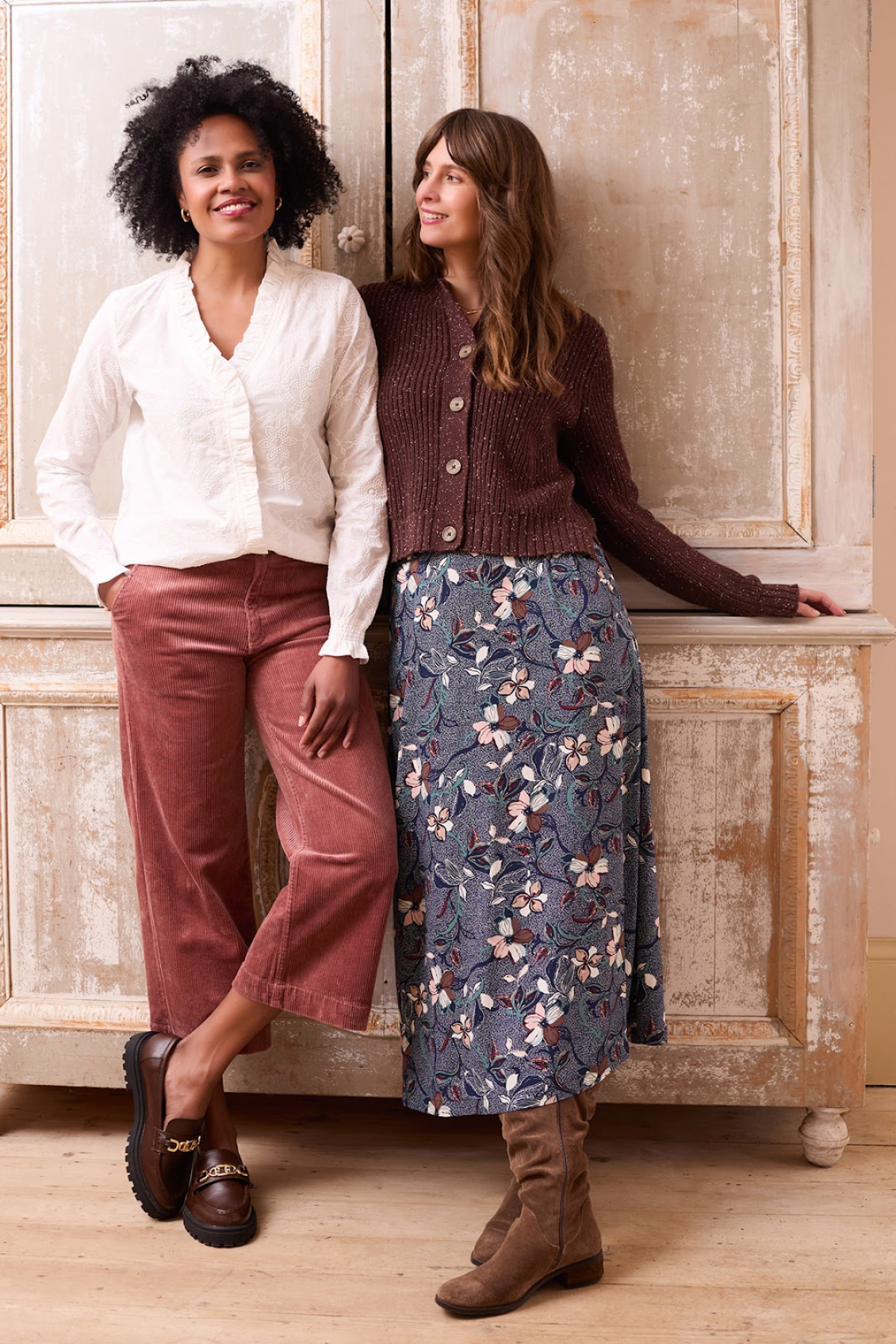 June Rib Cardigan Fleck Knit