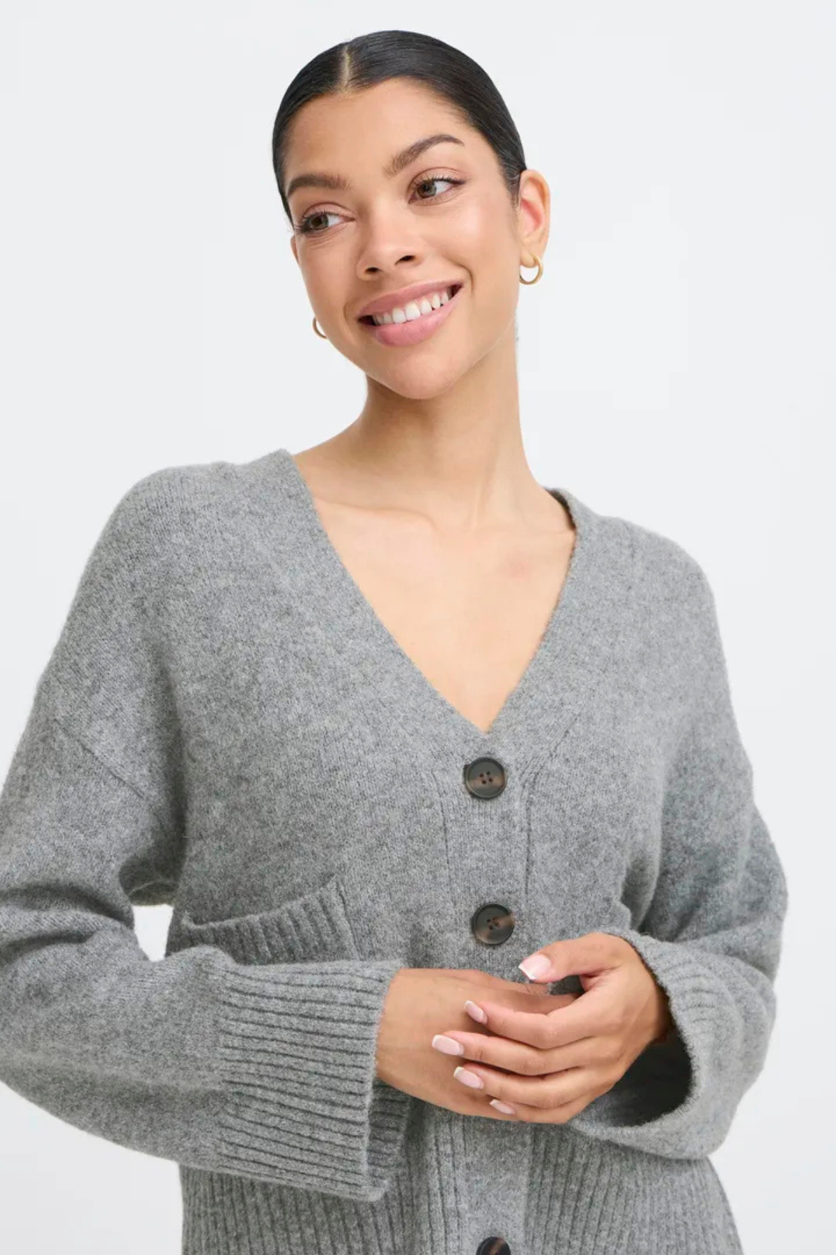 BYOTTI Cardigan - Mid Grey Melange
