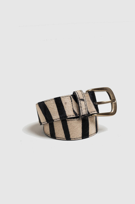 Ponyhide Belt - Zebra Print