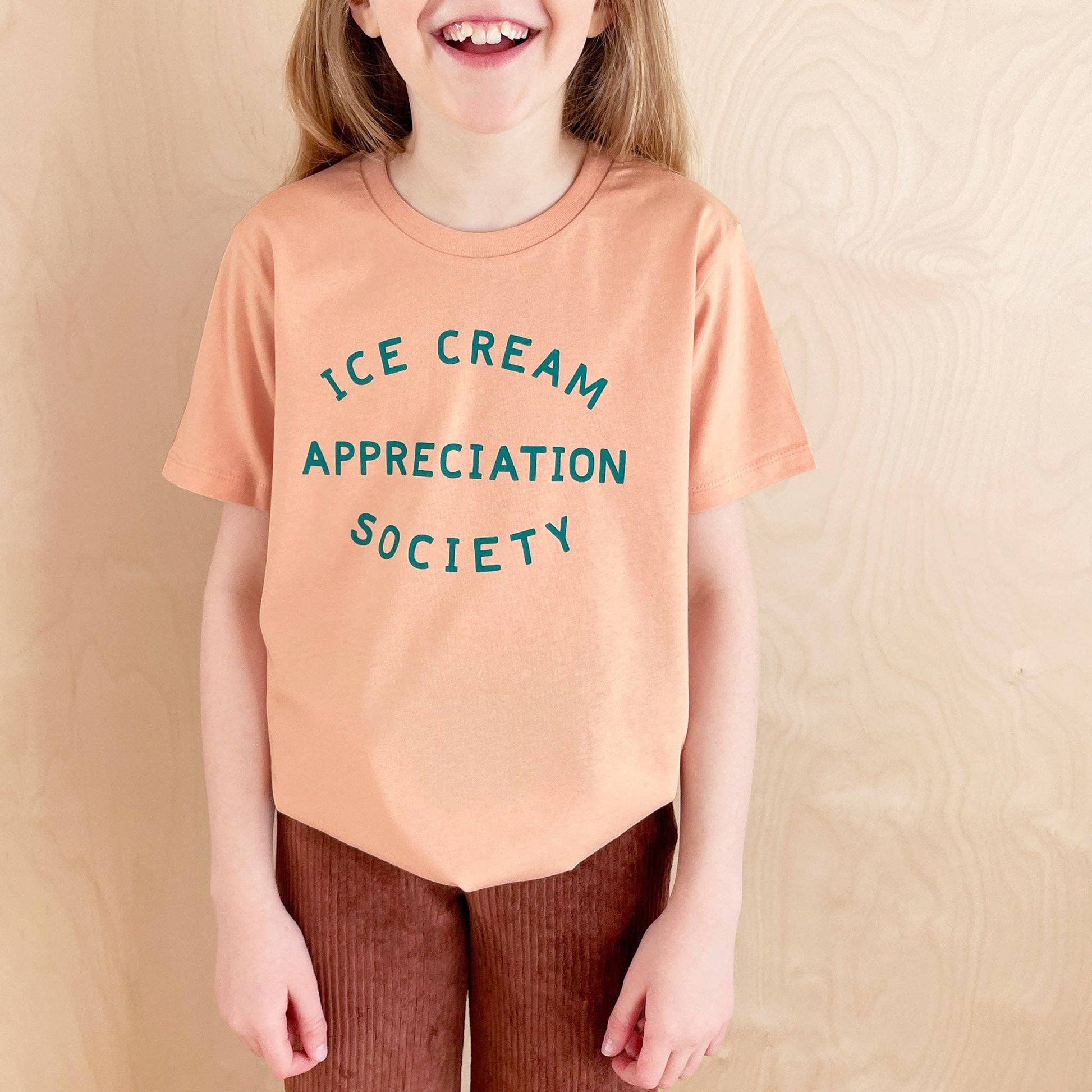 Official Ice Cream Appreciation Society - Kid's T-shirt - Peach