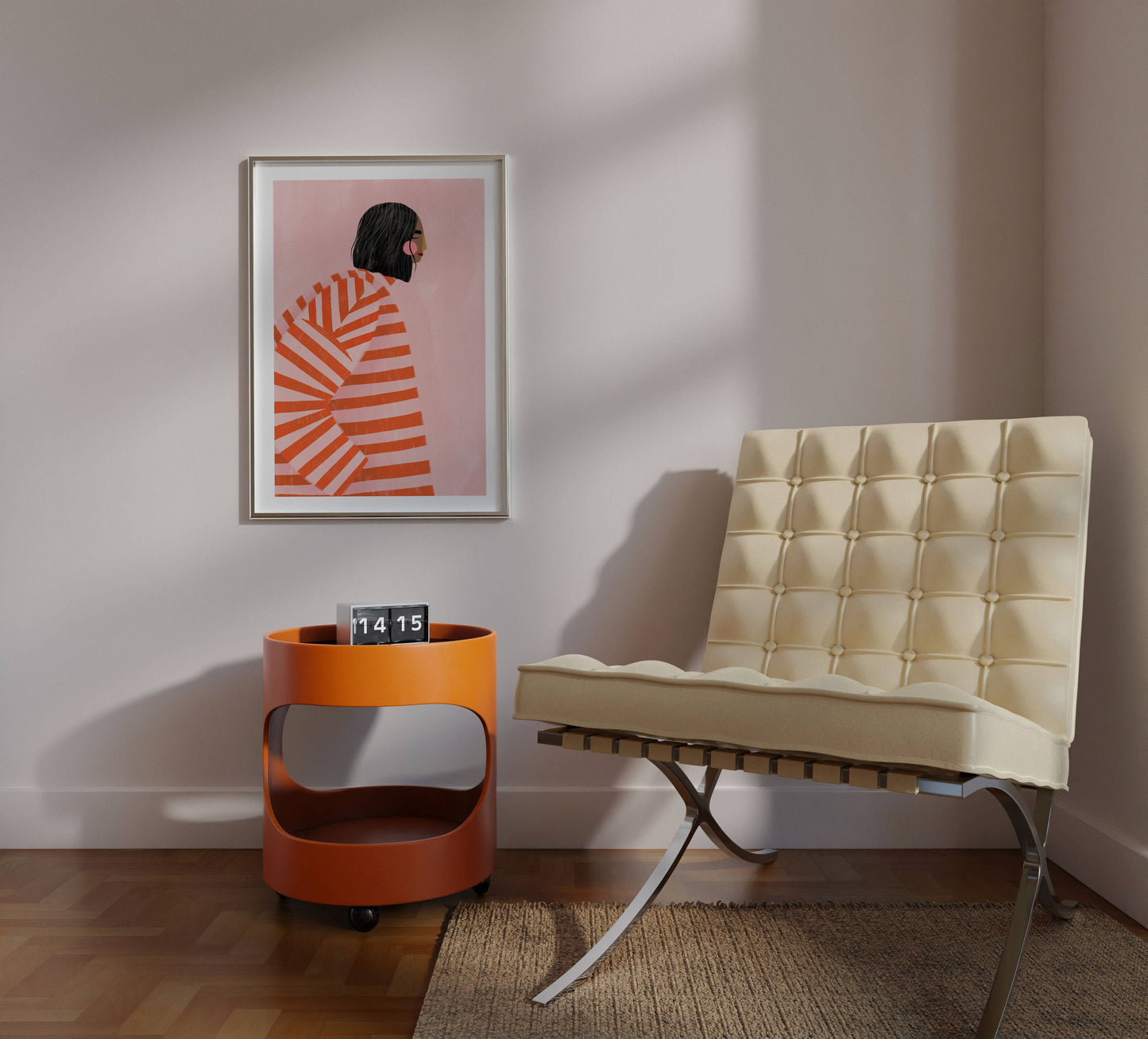 Bea Müller - The Woman With The Orange Stripes A3 Fine Art Print