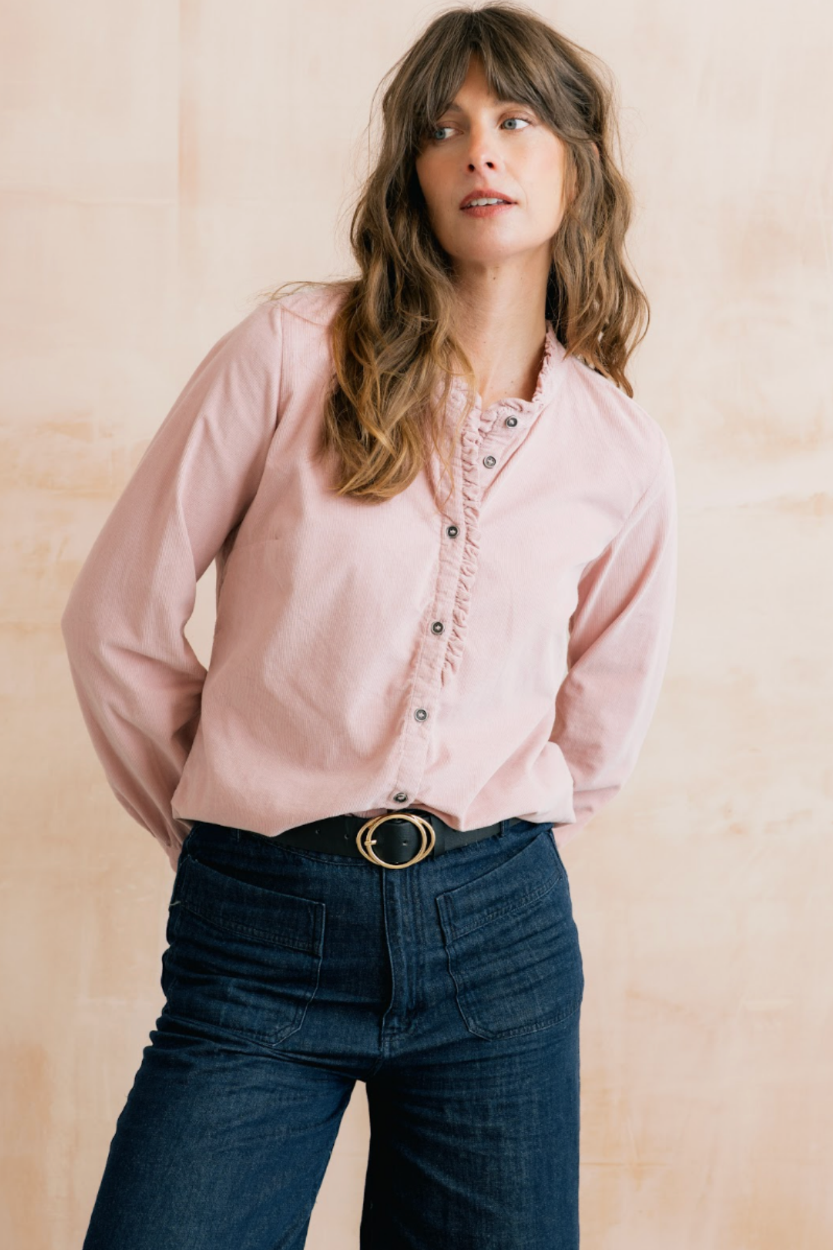 Rachel Frill Blouse Plain Pincord