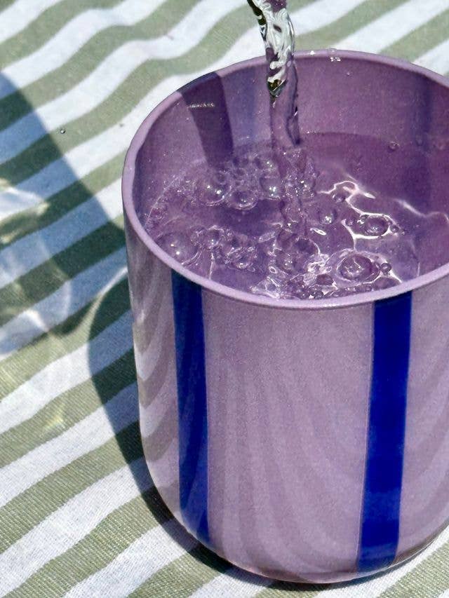 Atina Glass Tumbler - Lilac & Navy