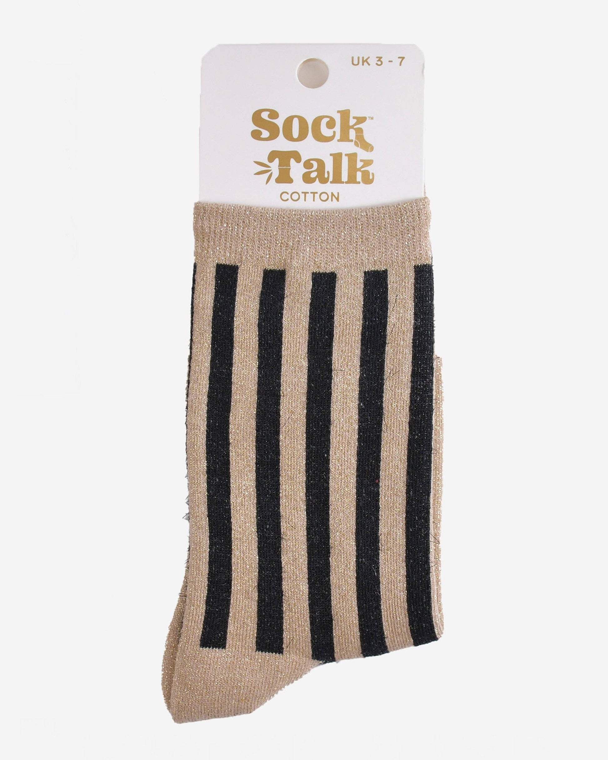 Gold and Black Striped Glitter Socks 