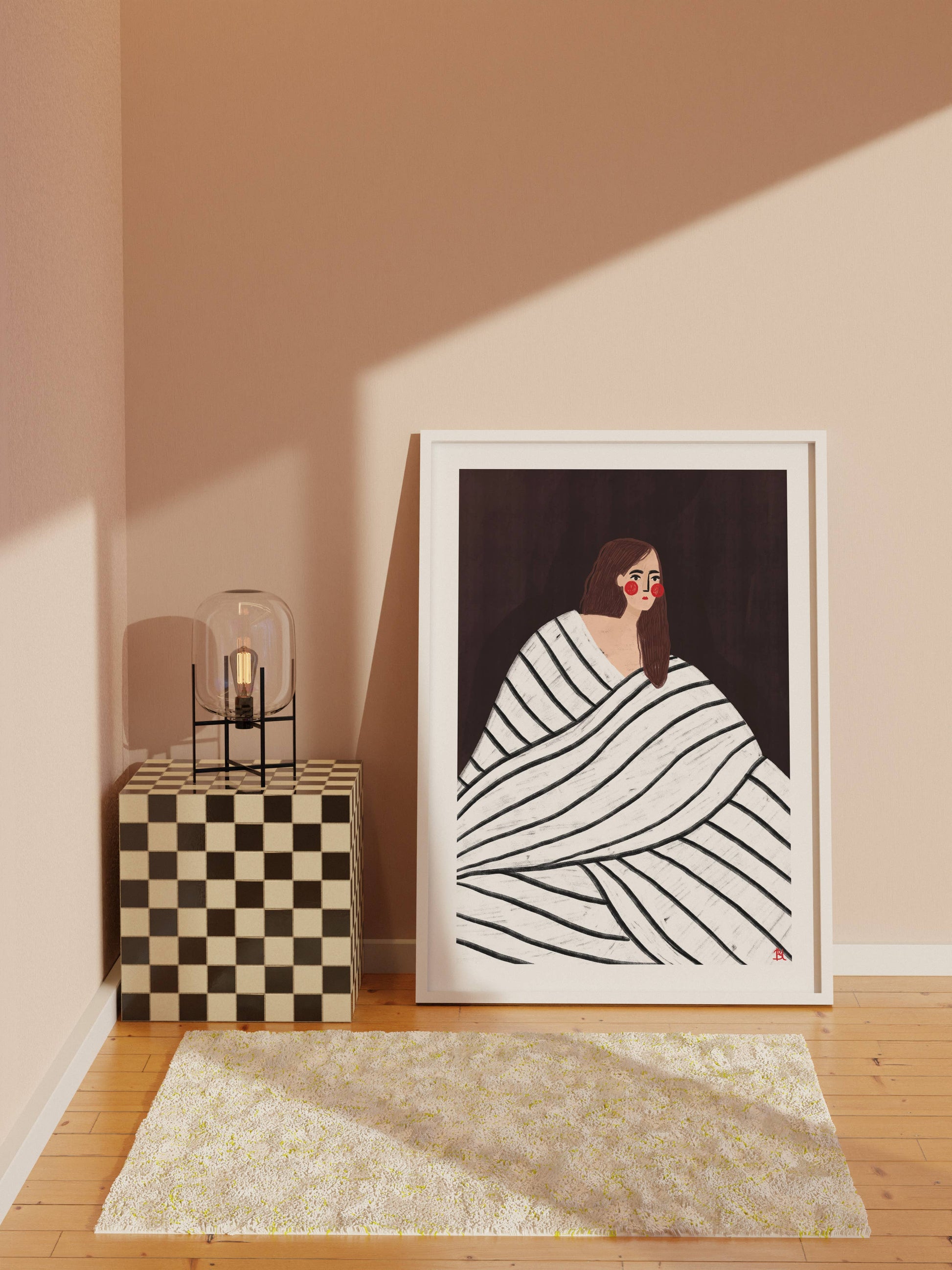 Bea Müller - The Woman With The Black and White Stripes - A3 Fine Art Print