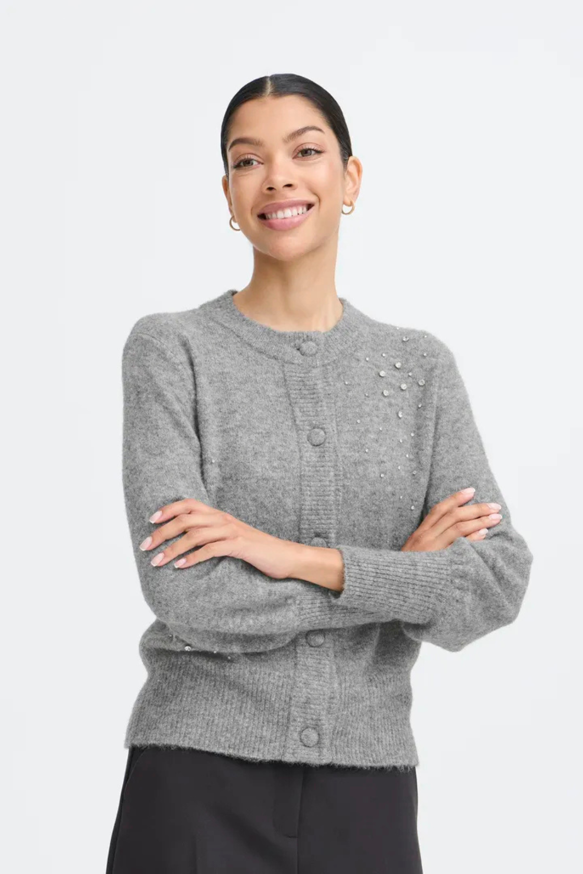 BYOMEA Rhinestone Cardigan