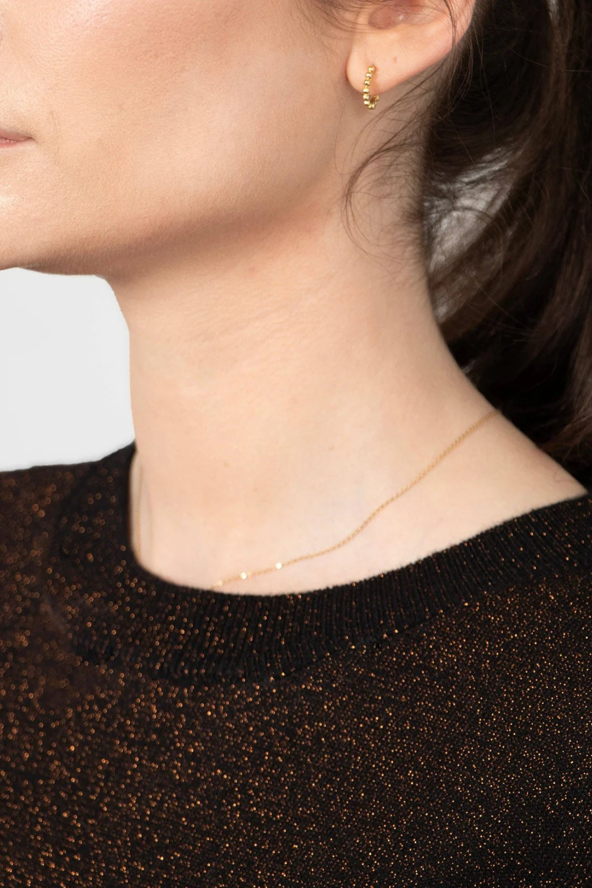 Penny Balloon Sleeve Jumper - Bronze, Glitter