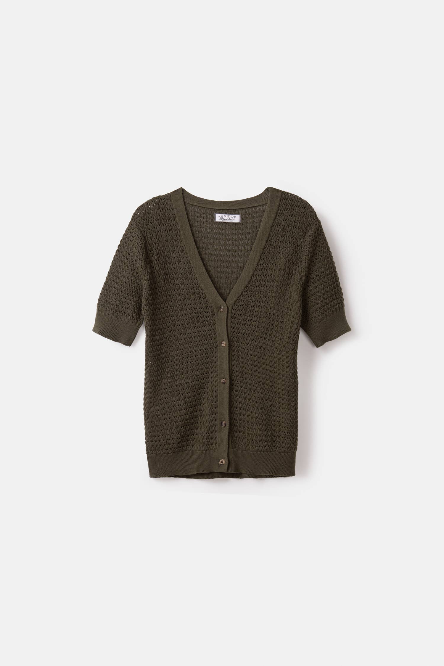 Short Sleeve Structured Knit Cardigan