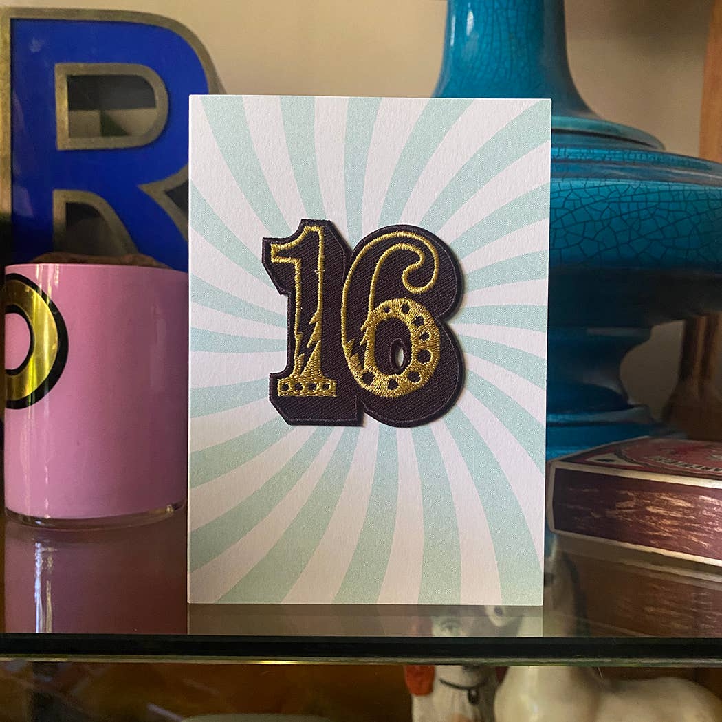 16 Year Old - Iron on Patch Birthday Card