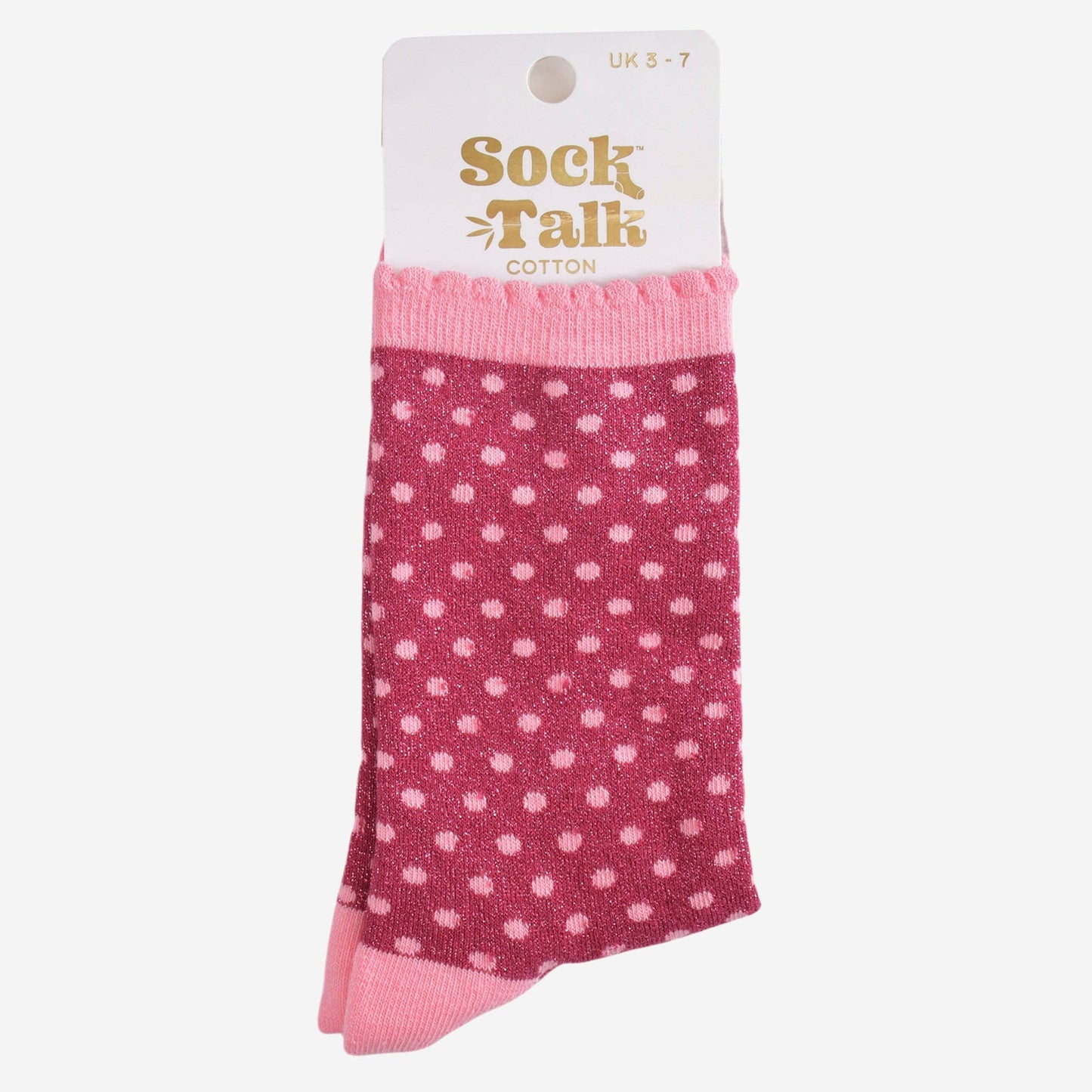 Polka Dot Glitter Socks - Berry/Pink