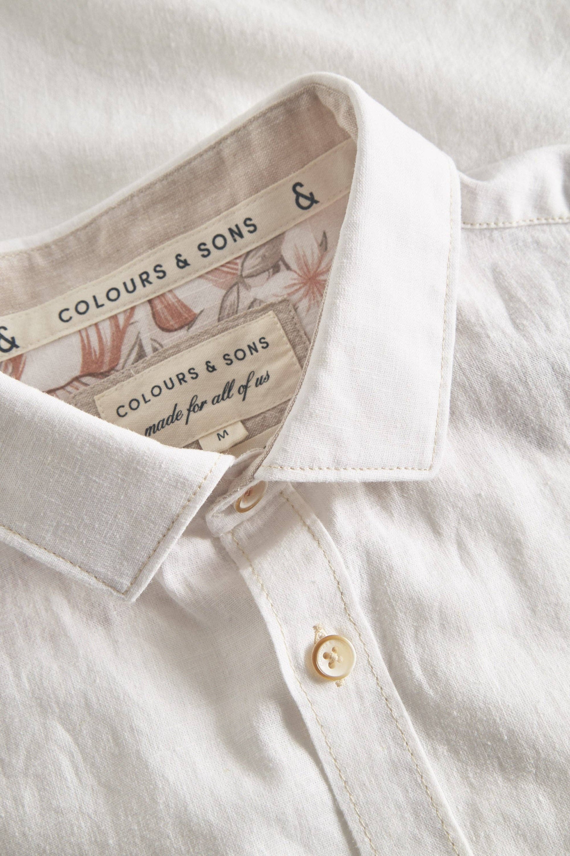 Basic linen shirt short sleeve - Off White