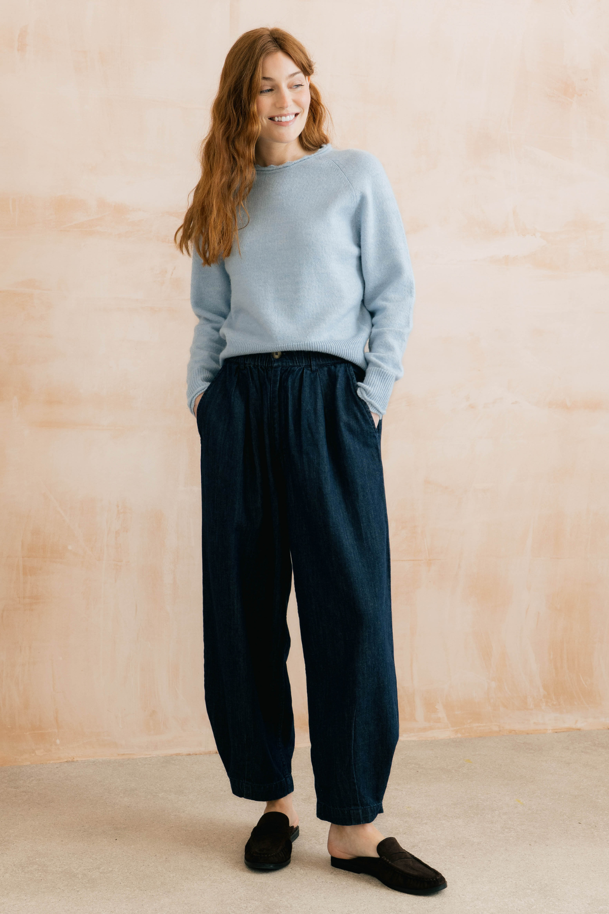 Elodie Jumper Scallop Knit - Powder Blue