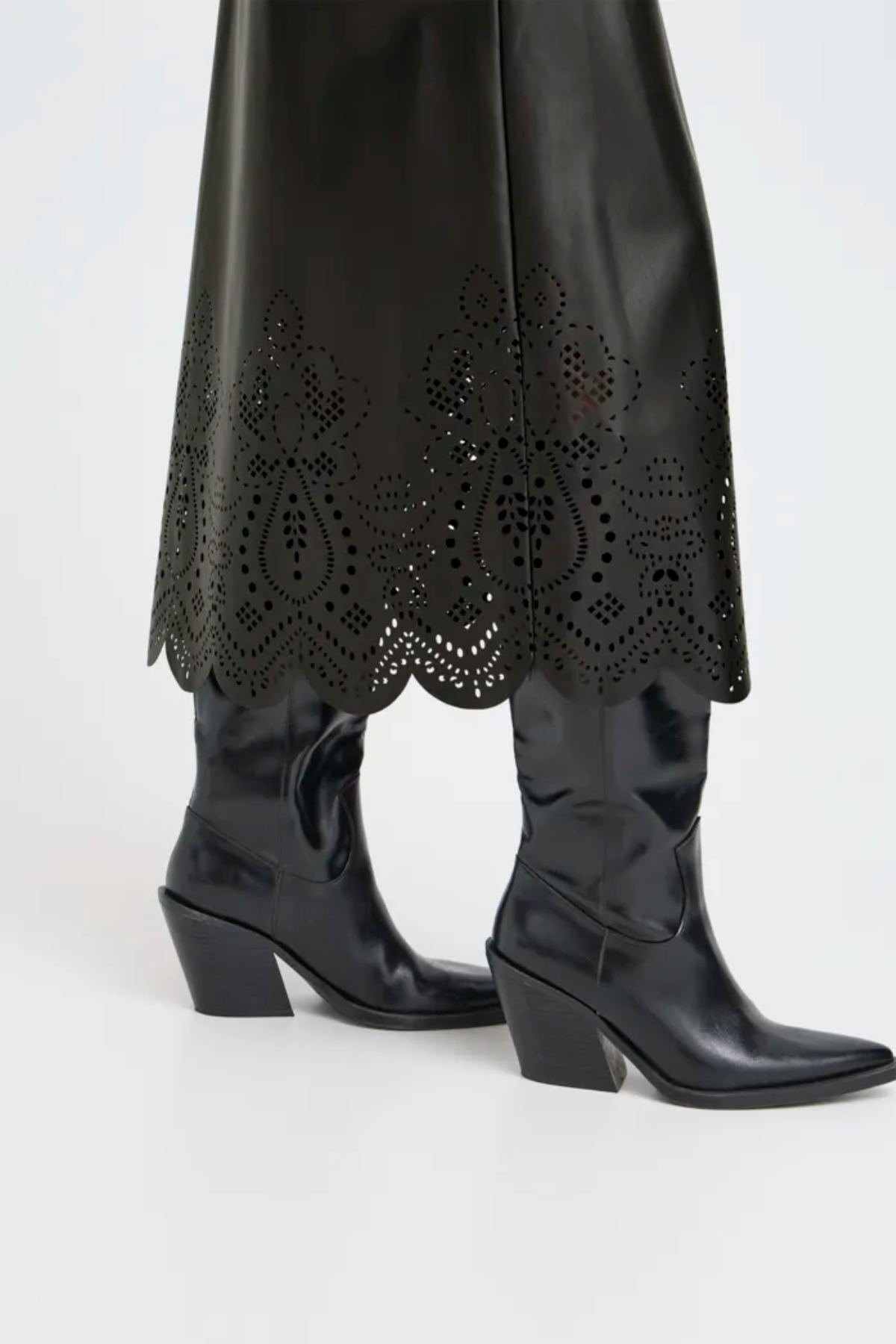 BYDENSIO Black Leather style skirt