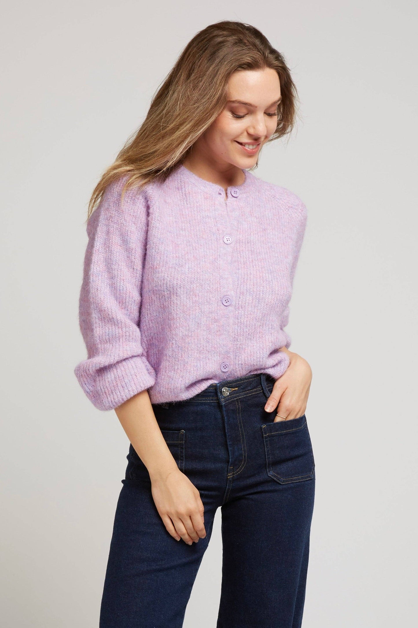 GIRAUD - Buttoned vest in soft textured knit