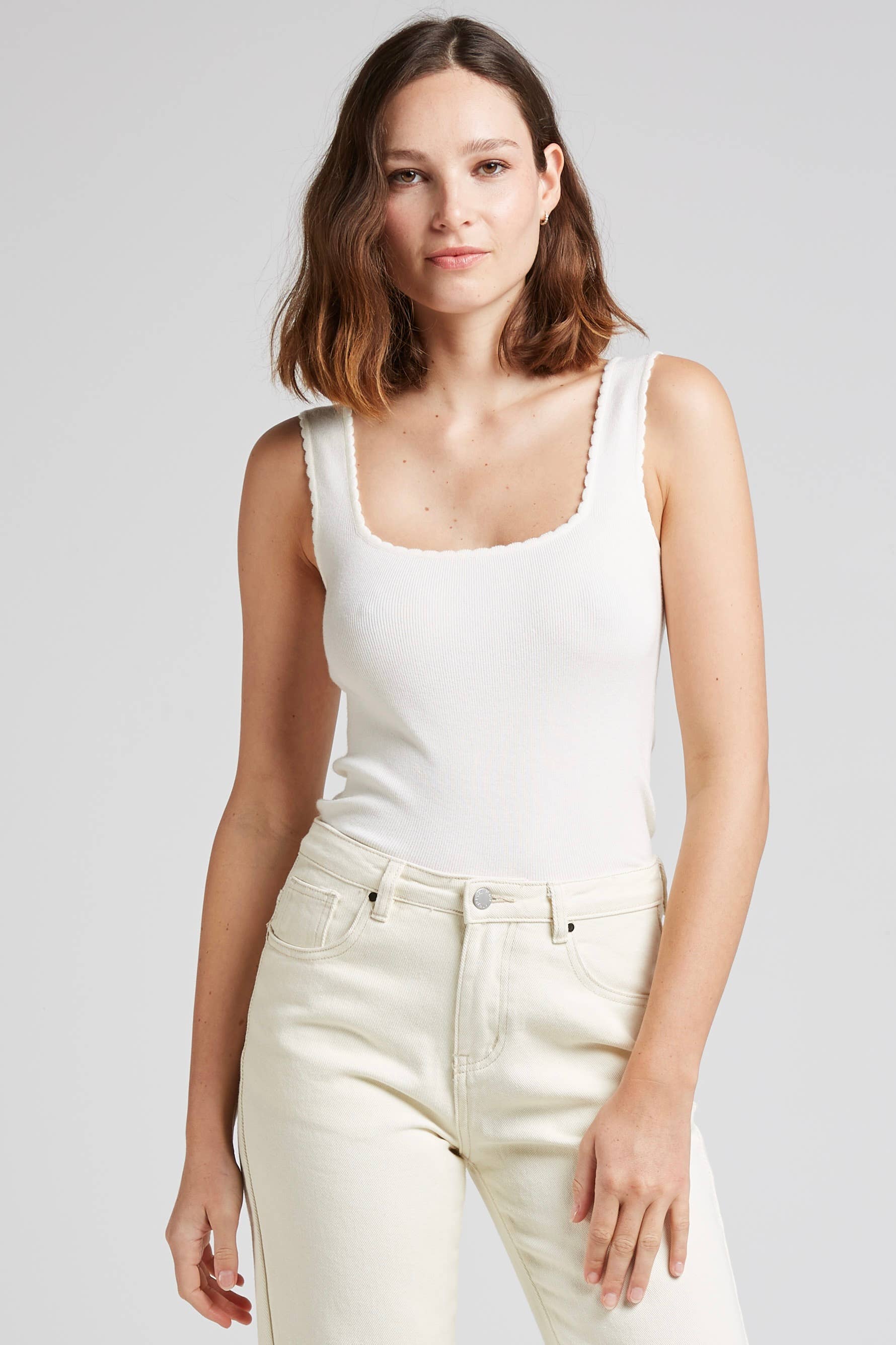 Scalloped Knit Tank Top