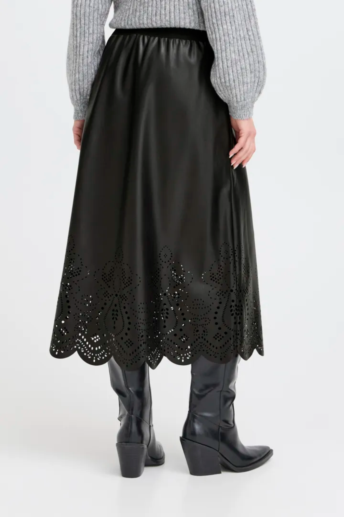 BYDENSIO Black Leather style skirt