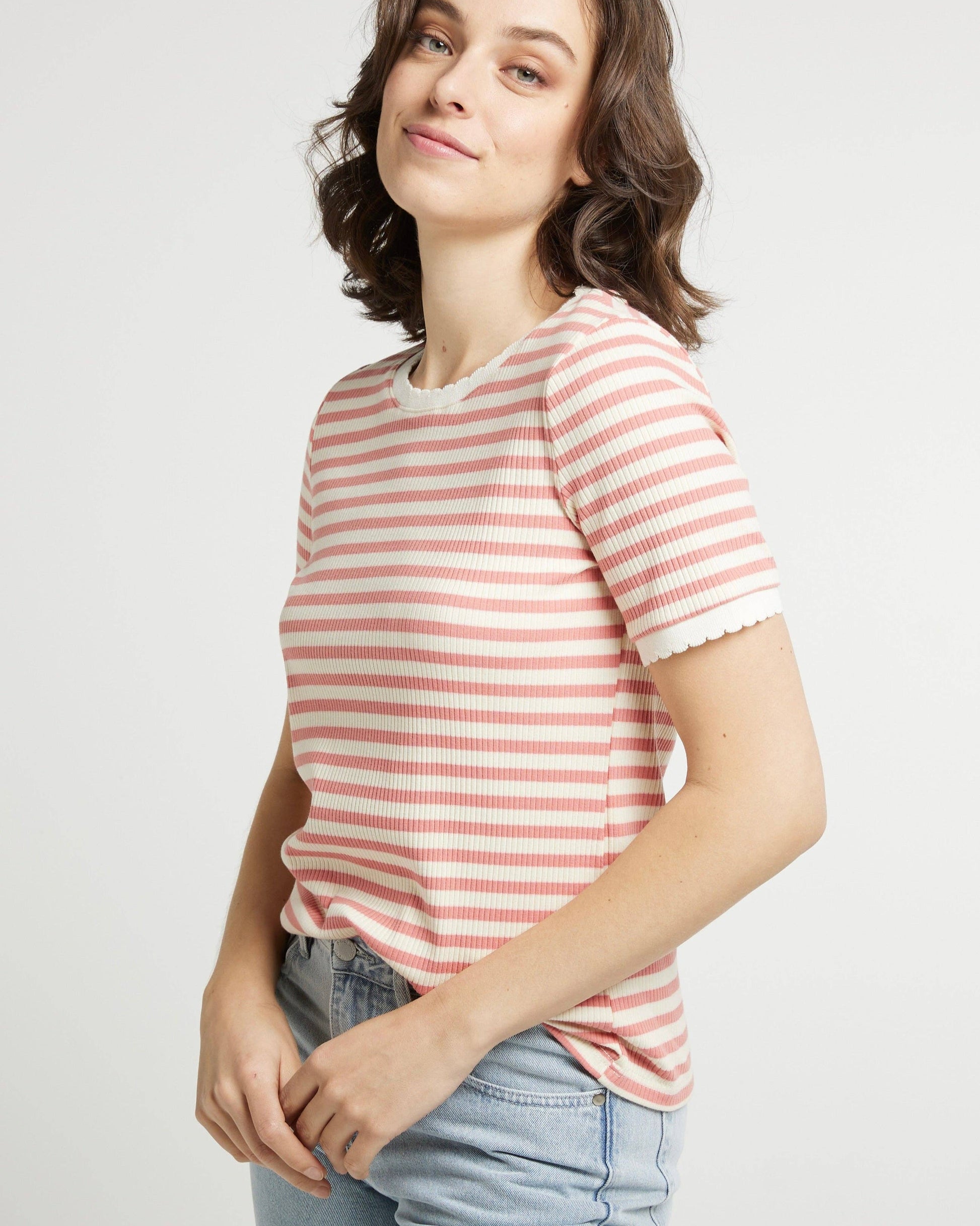 TIMEO Striped Cotton T-Shirt