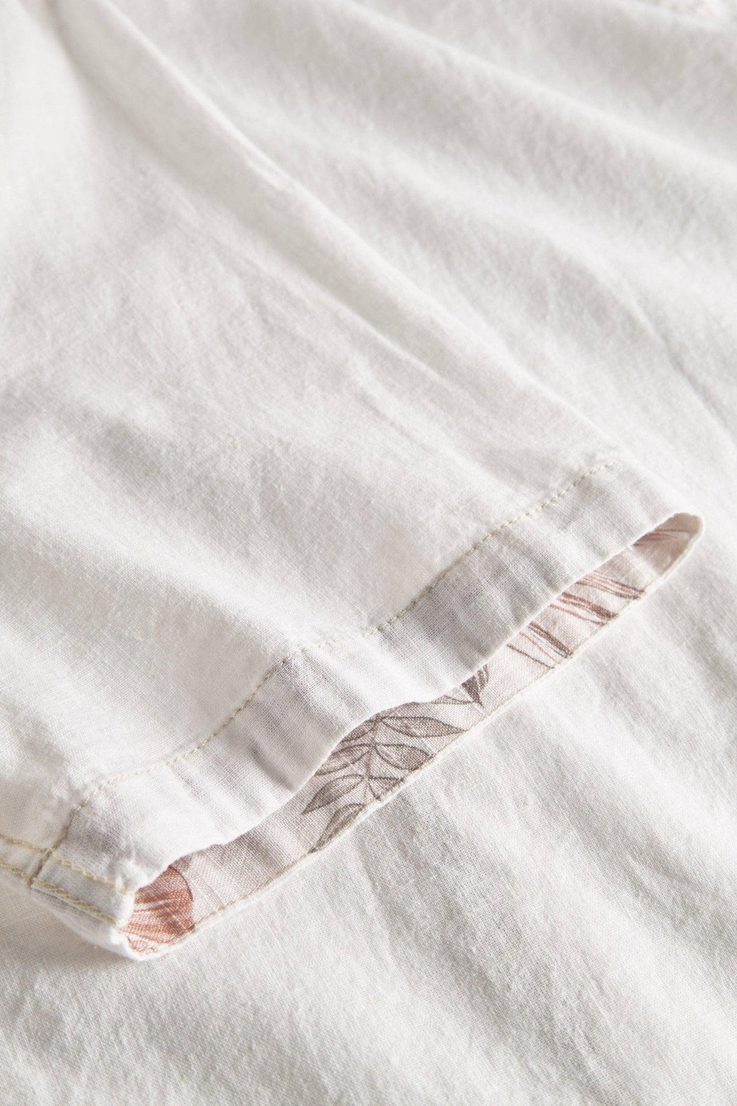 Basic linen shirt short sleeve - Off White