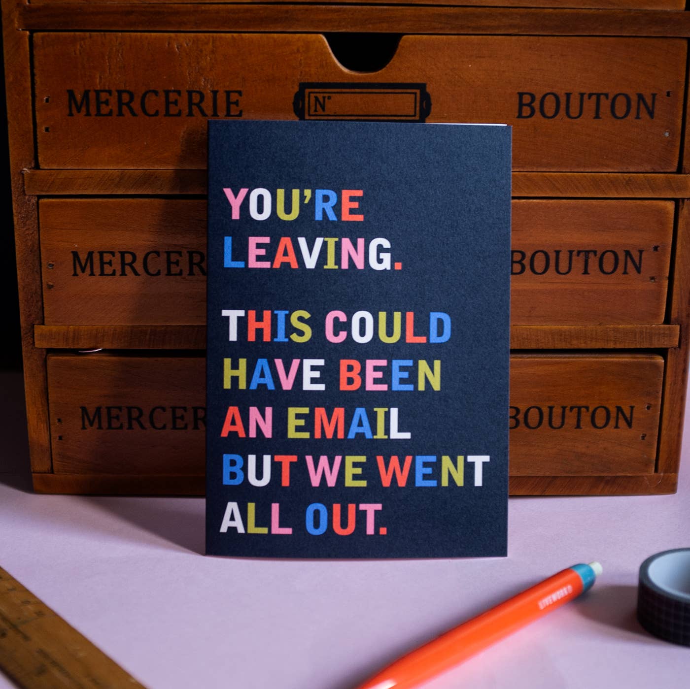 'You're leaving, this could have been an email' - Leaving Card