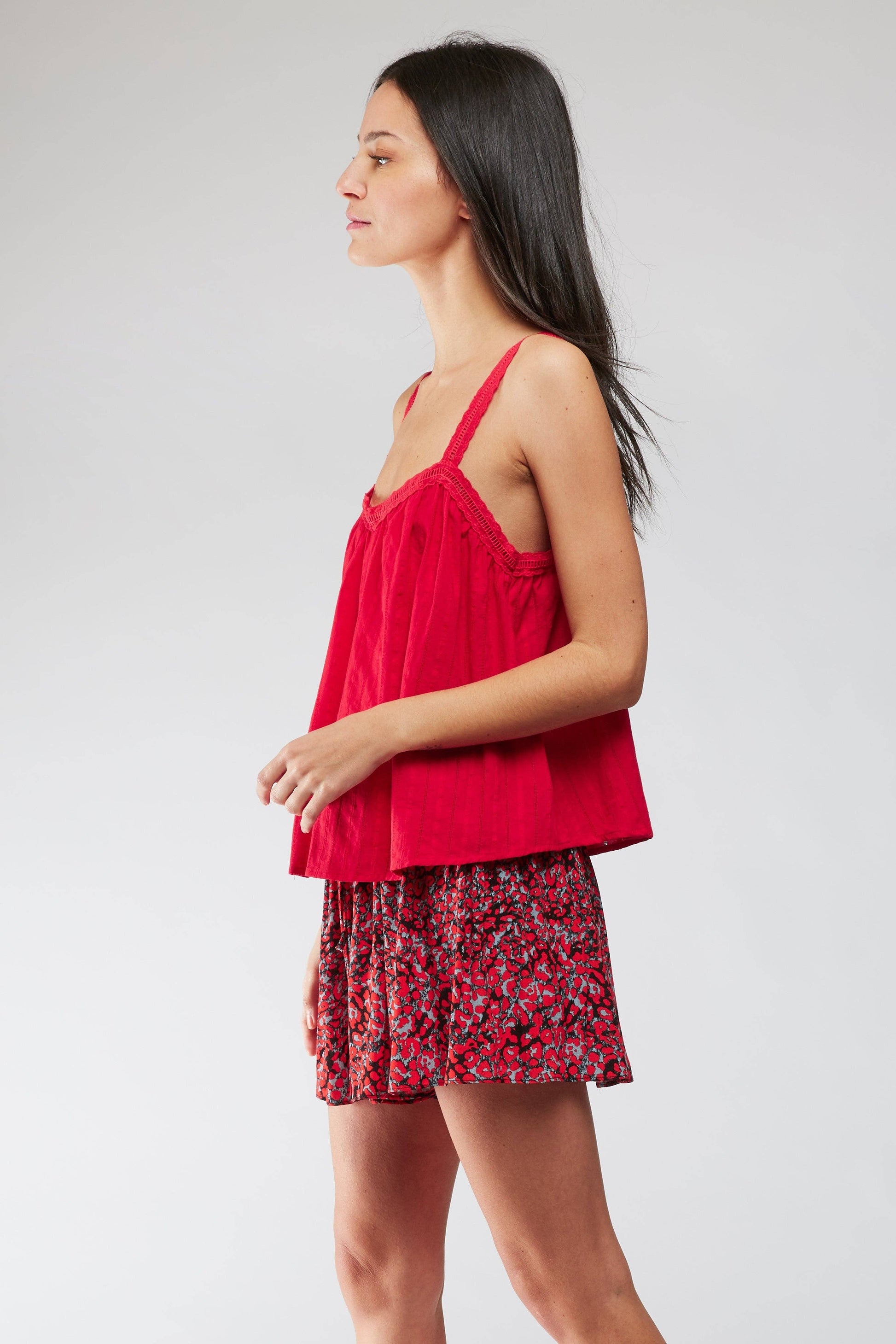 Andy & Lucy - DAMSEL Flared cotton tank top