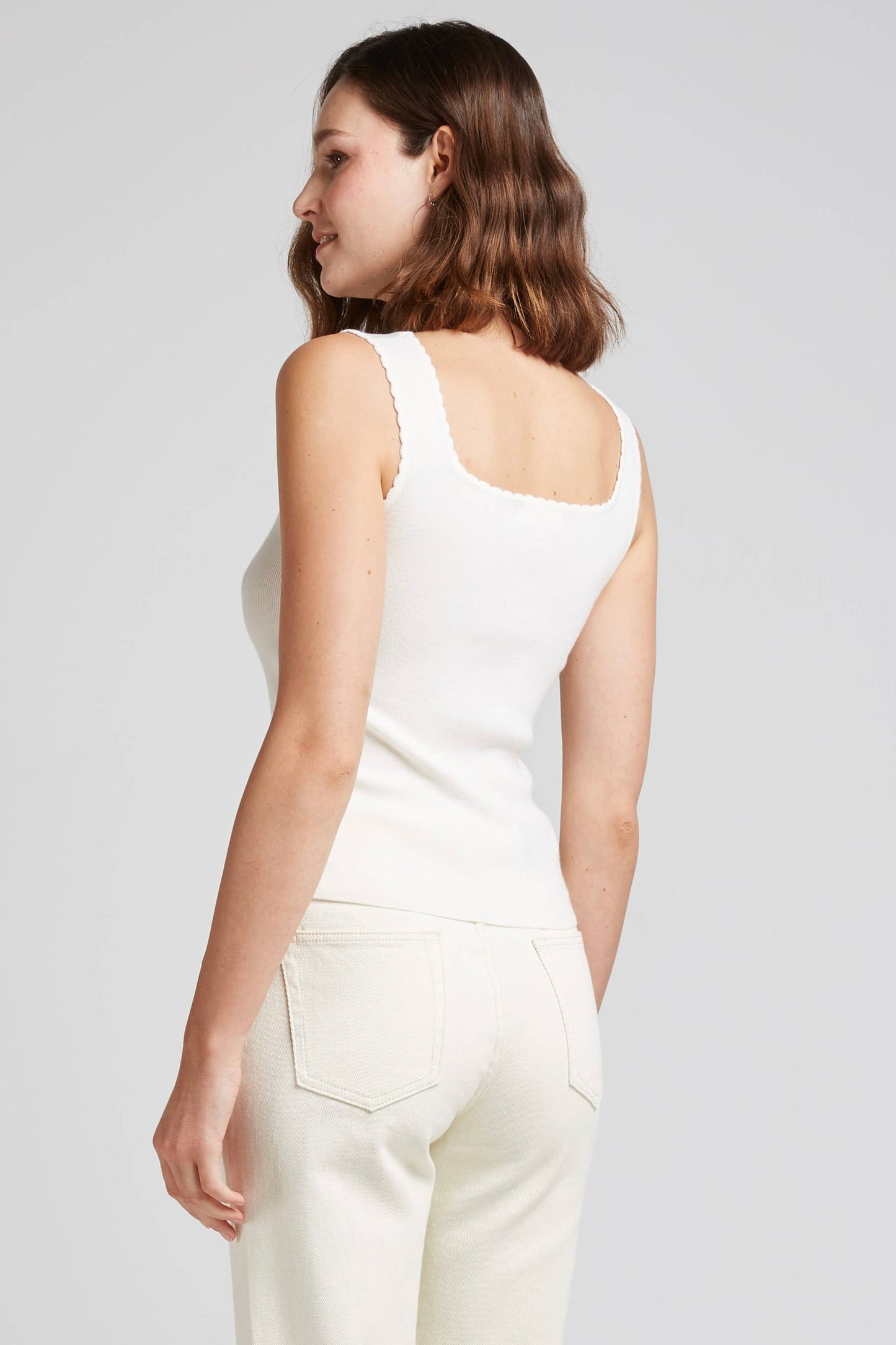 Scalloped Knit Tank Top